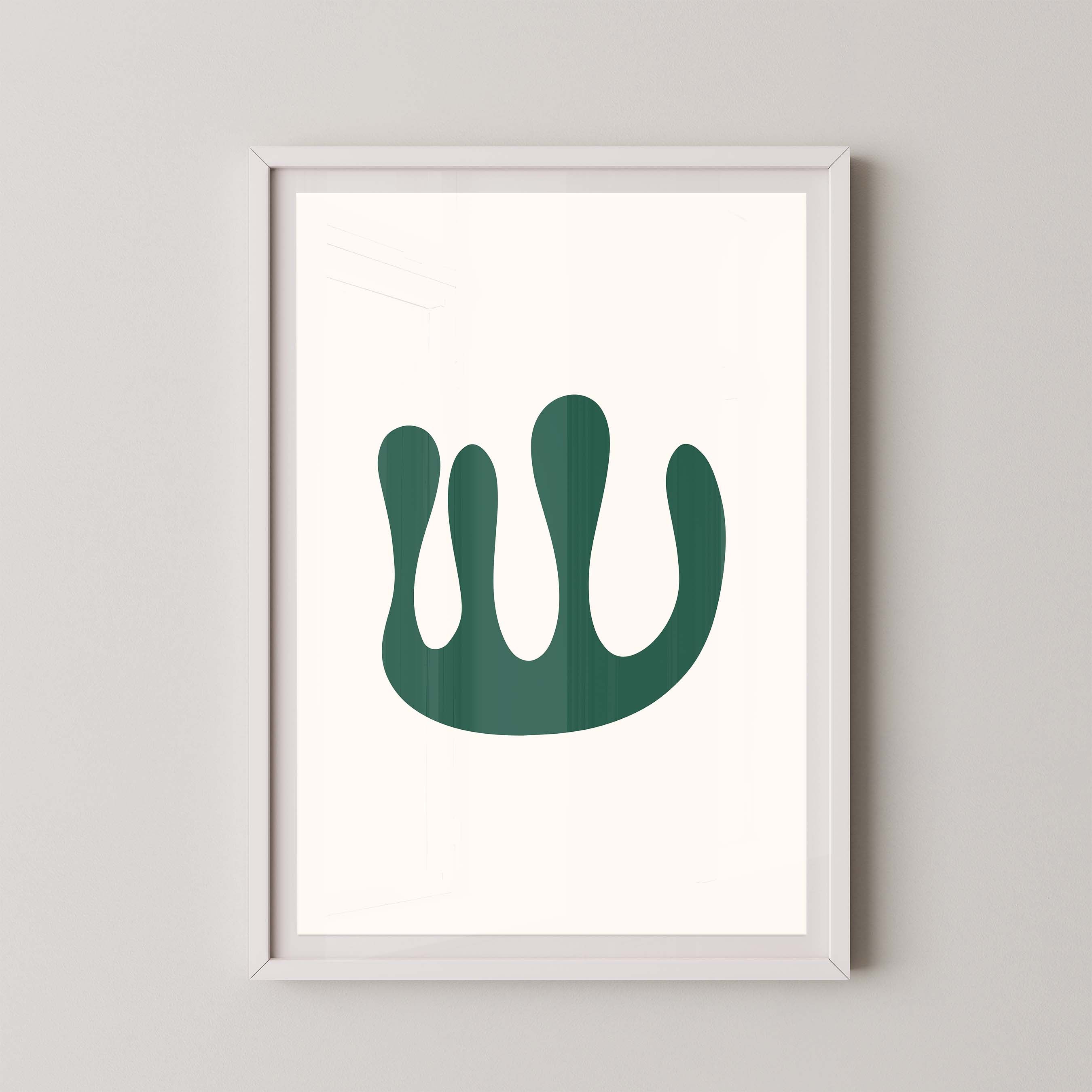 Abstract Coral in Cream and Green