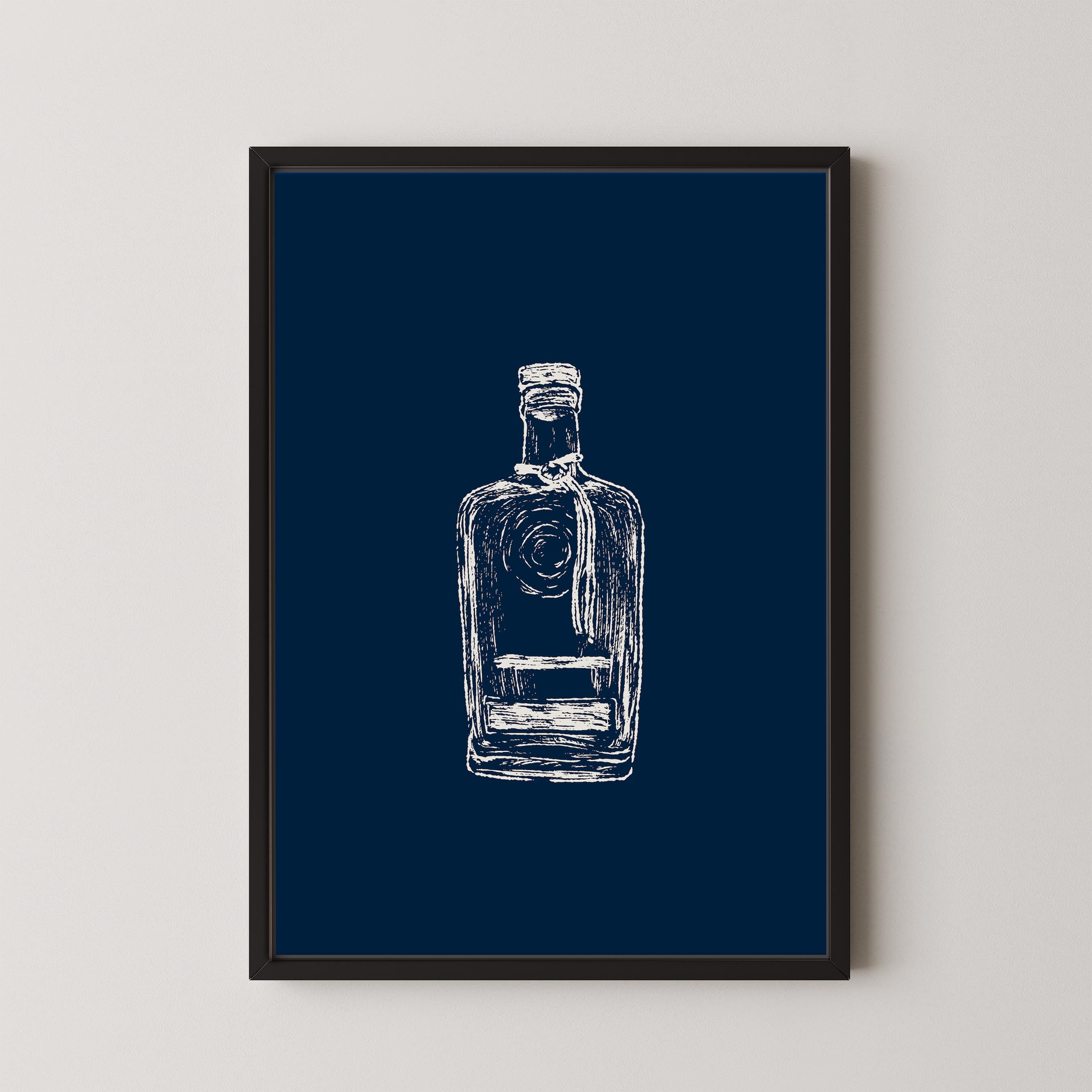 Bourbon Bottle Blue