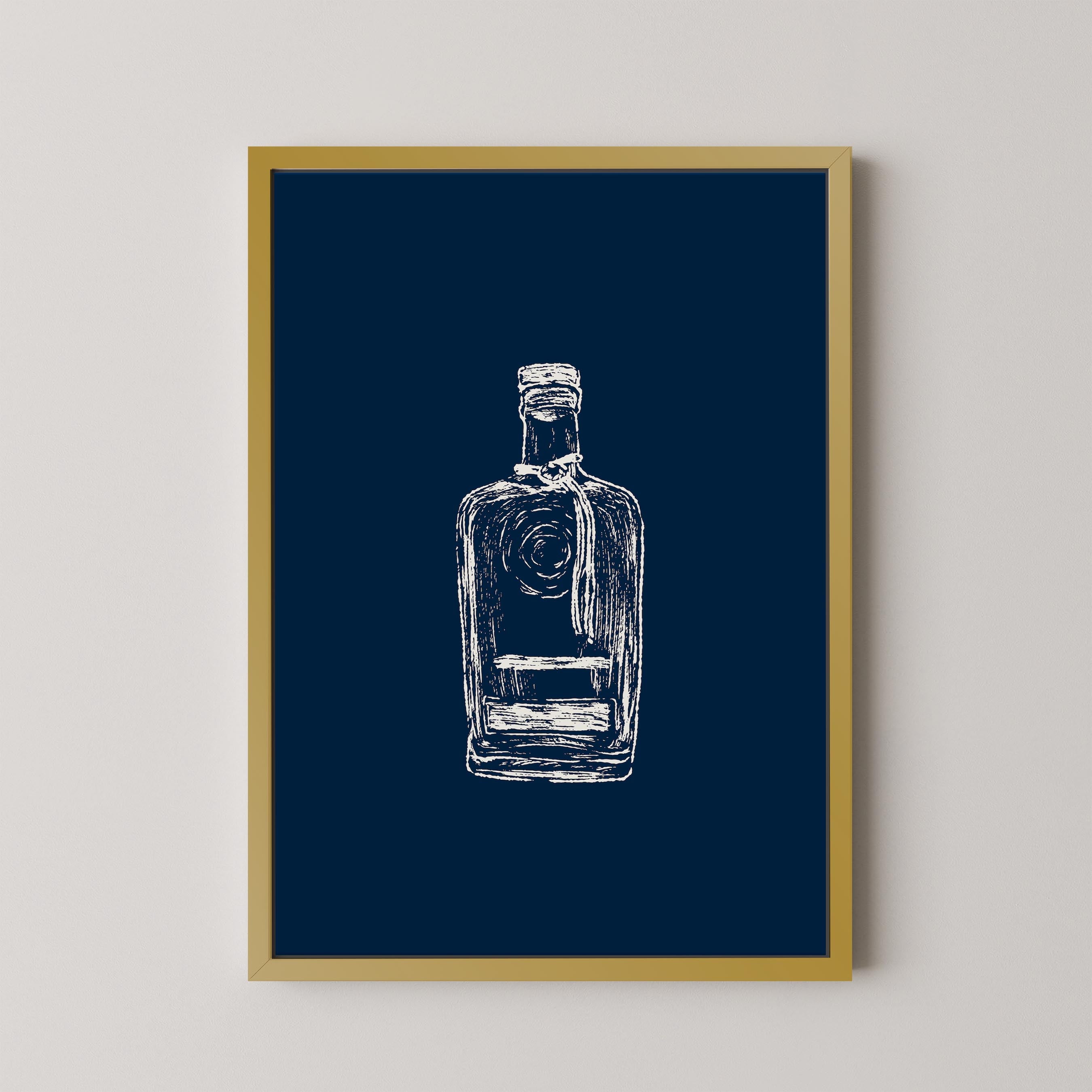 Bourbon Bottle Blue