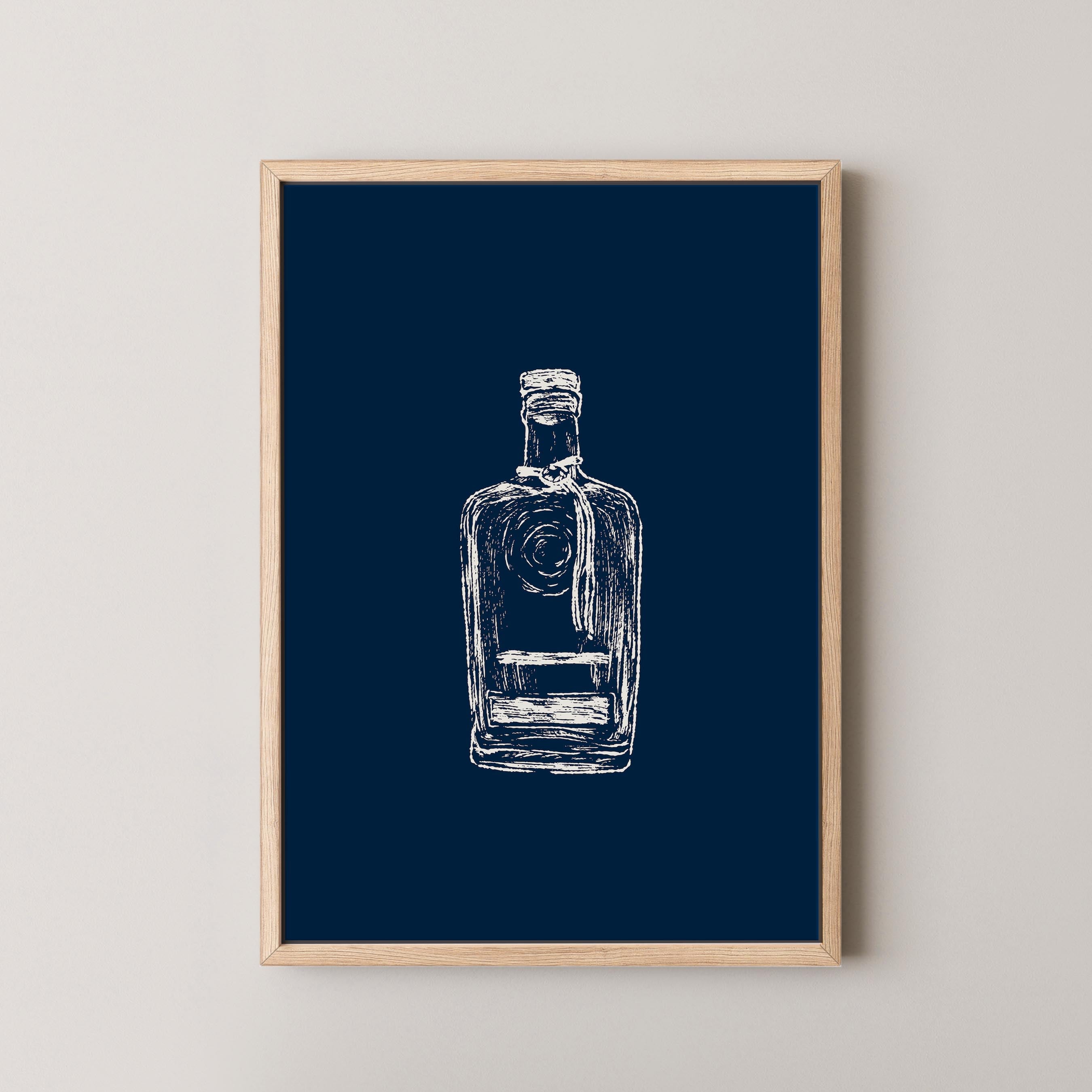 Bourbon Bottle Blue