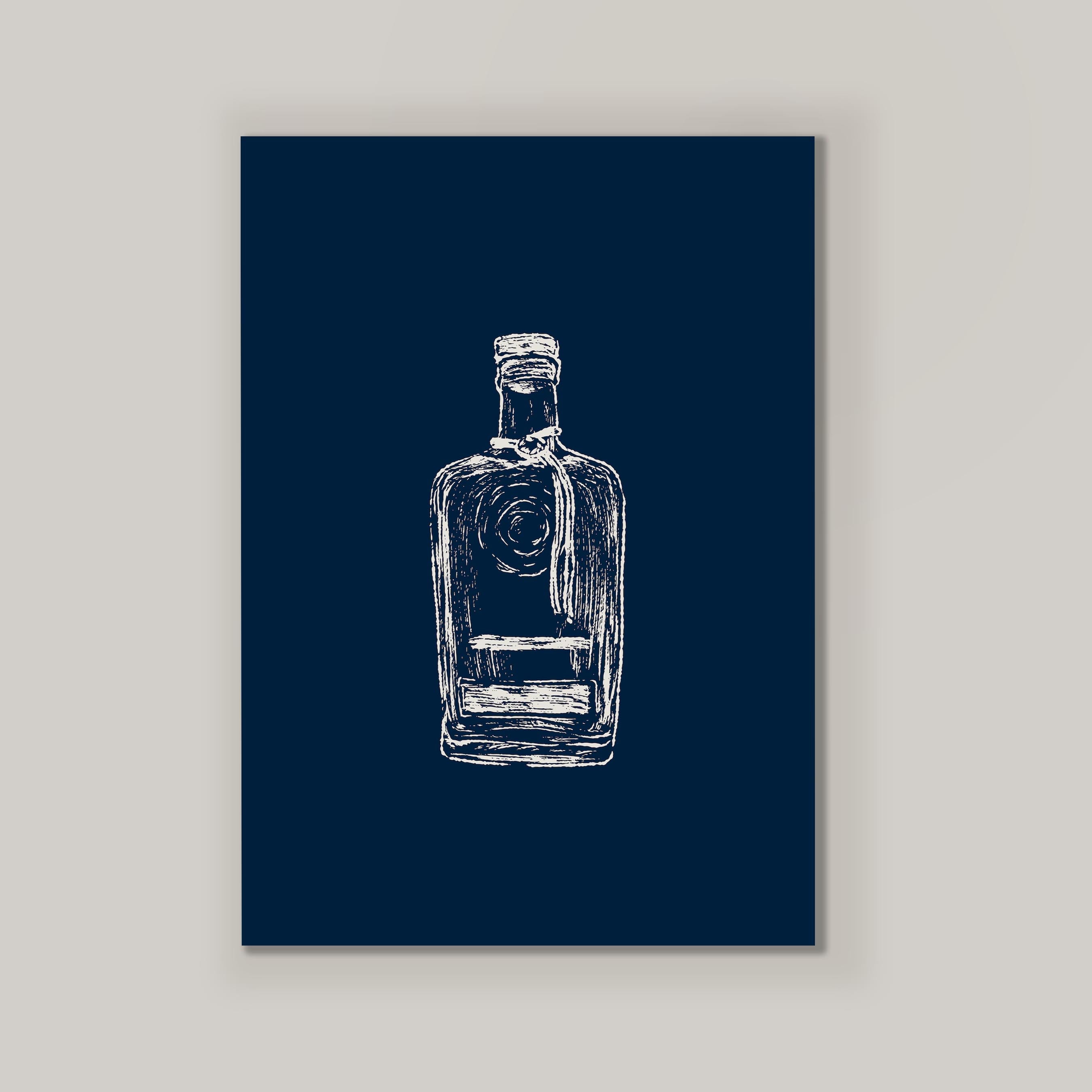 Bourbon Bottle Blue