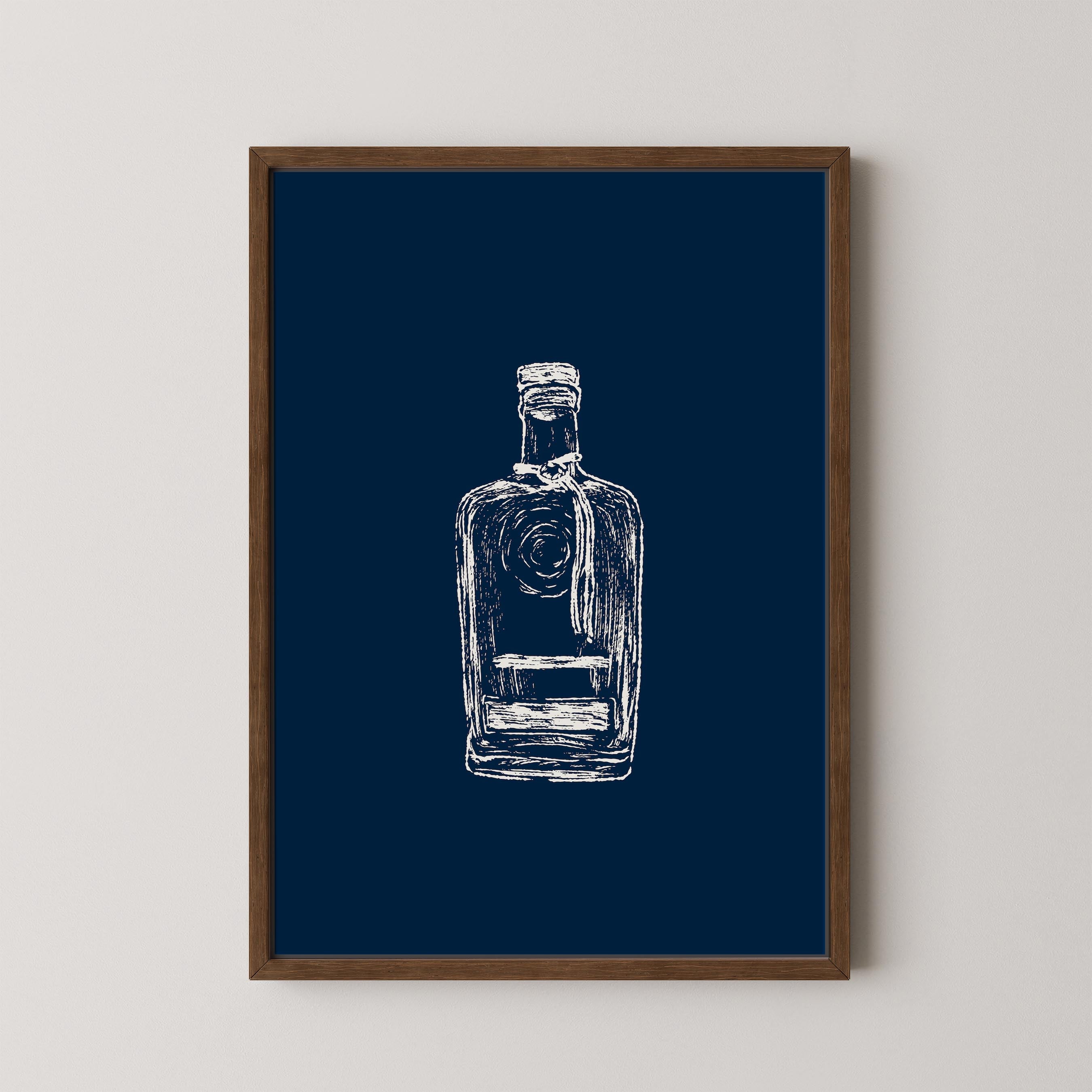 Bourbon Bottle Blue