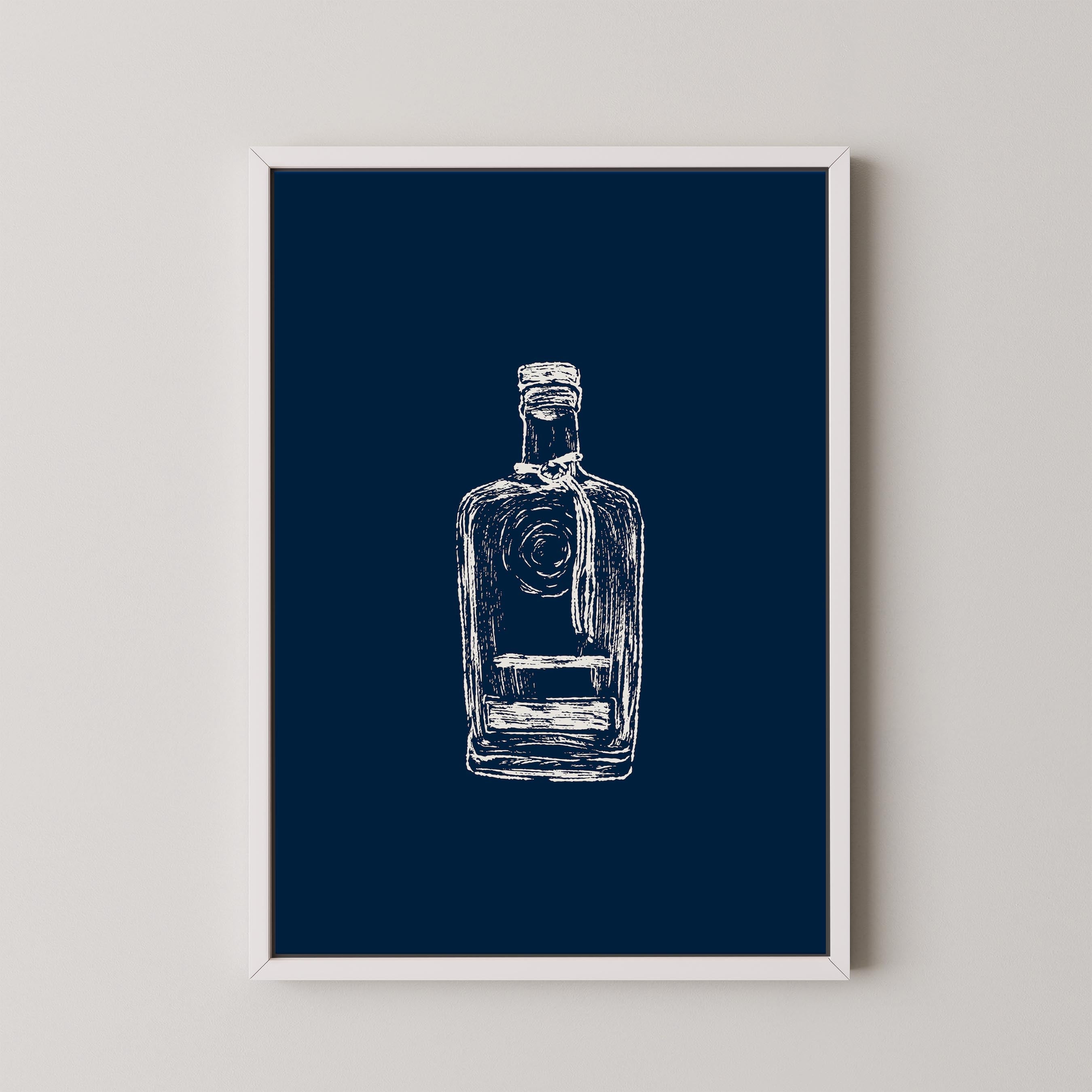 Bourbon Bottle Blue