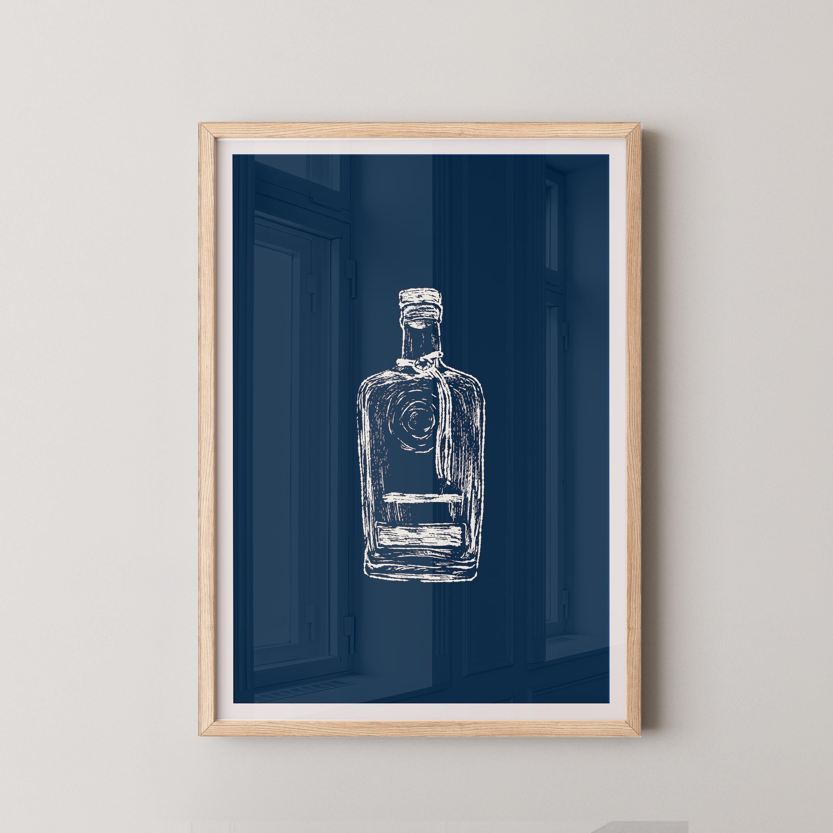 Bourbon Bottle Blue