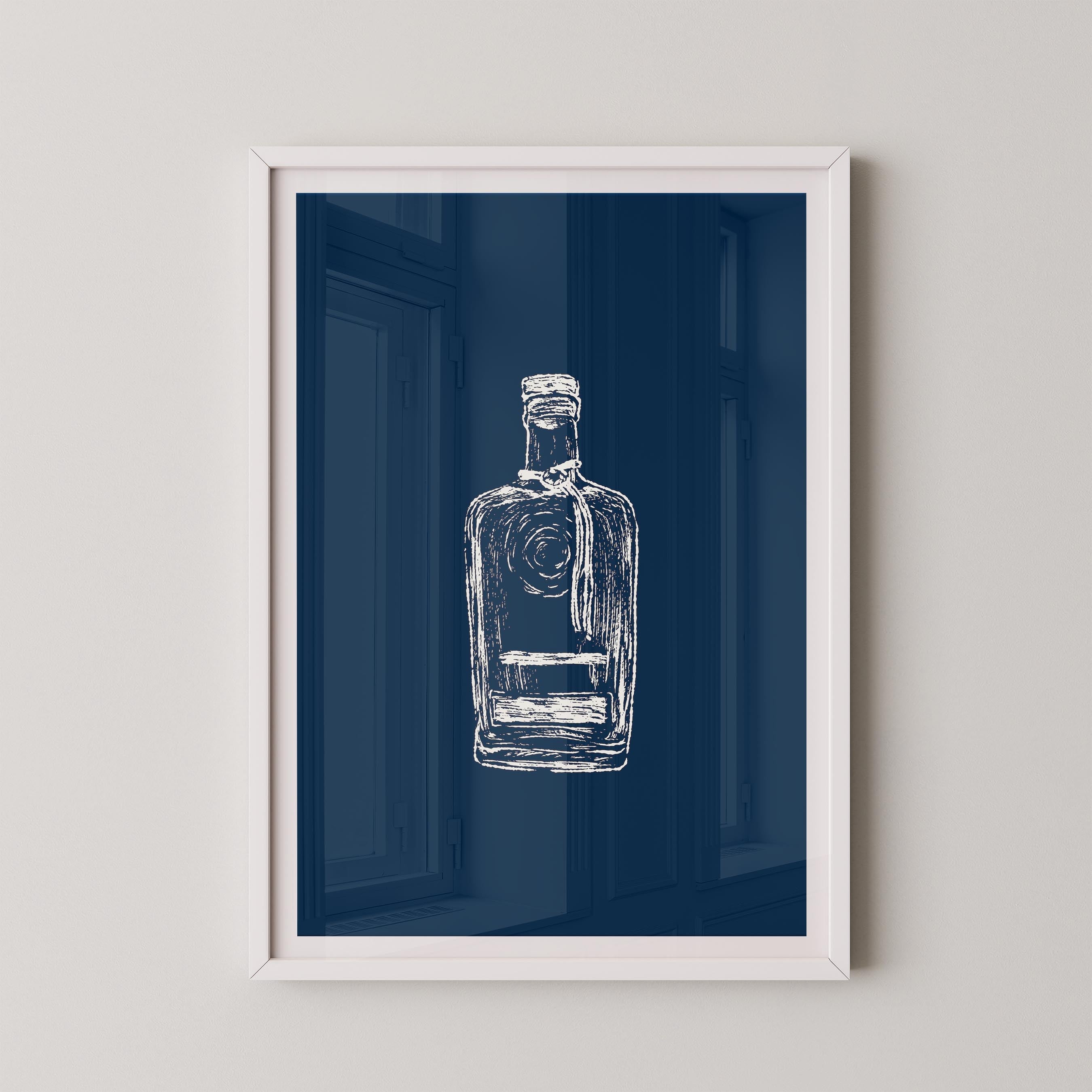 Bourbon Bottle Blue
