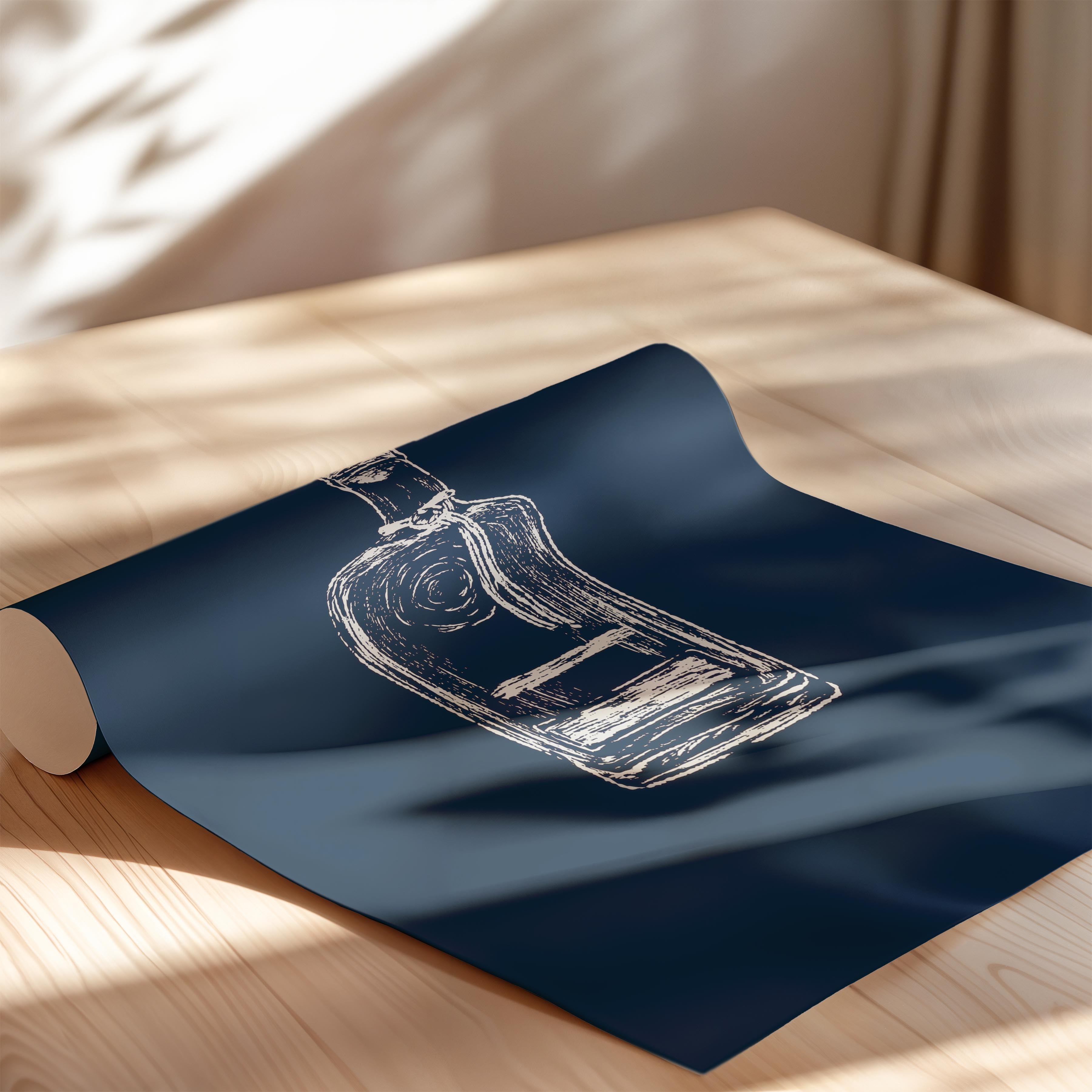 Bourbon Bottle Blue