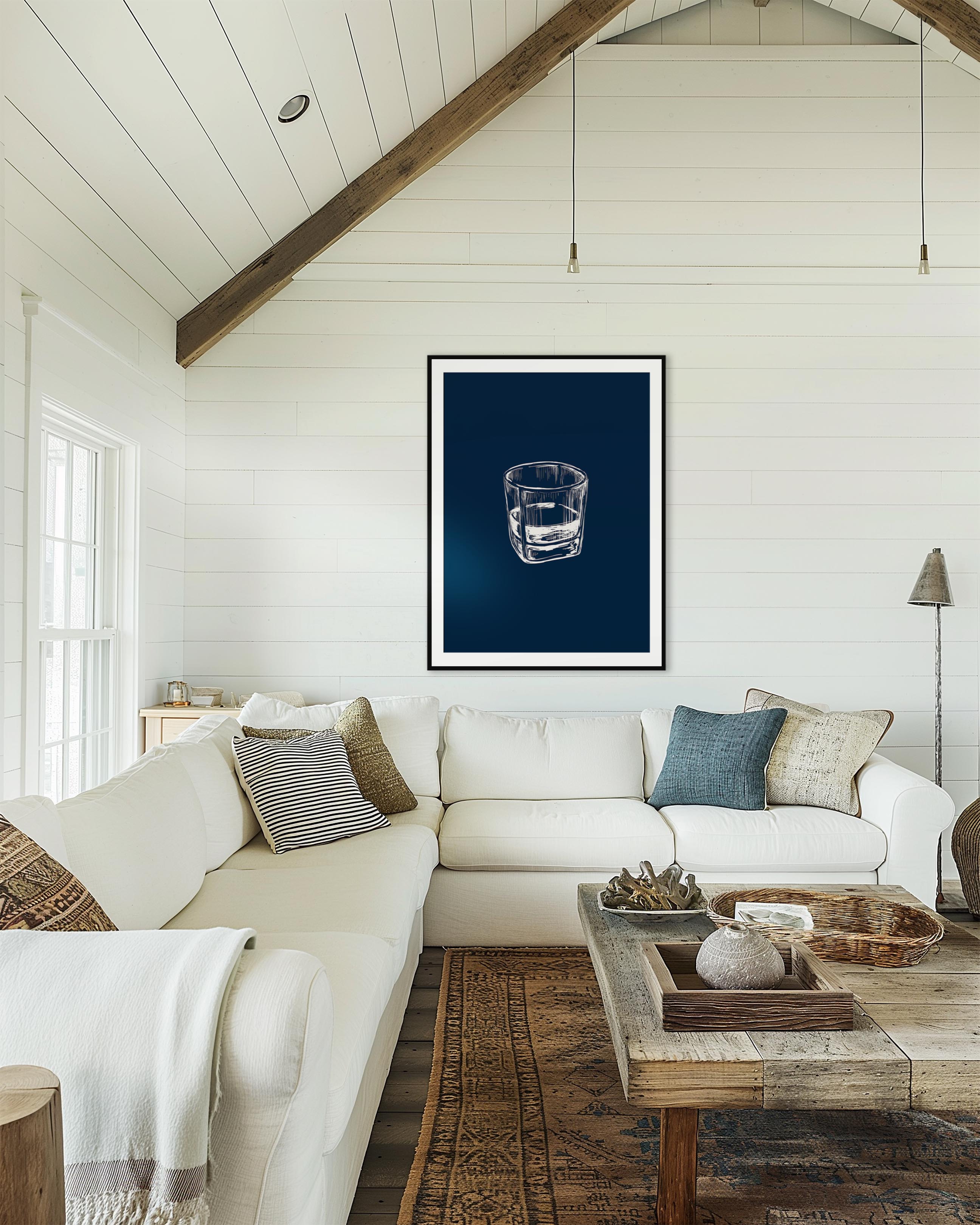 Bourbon Glass Blue