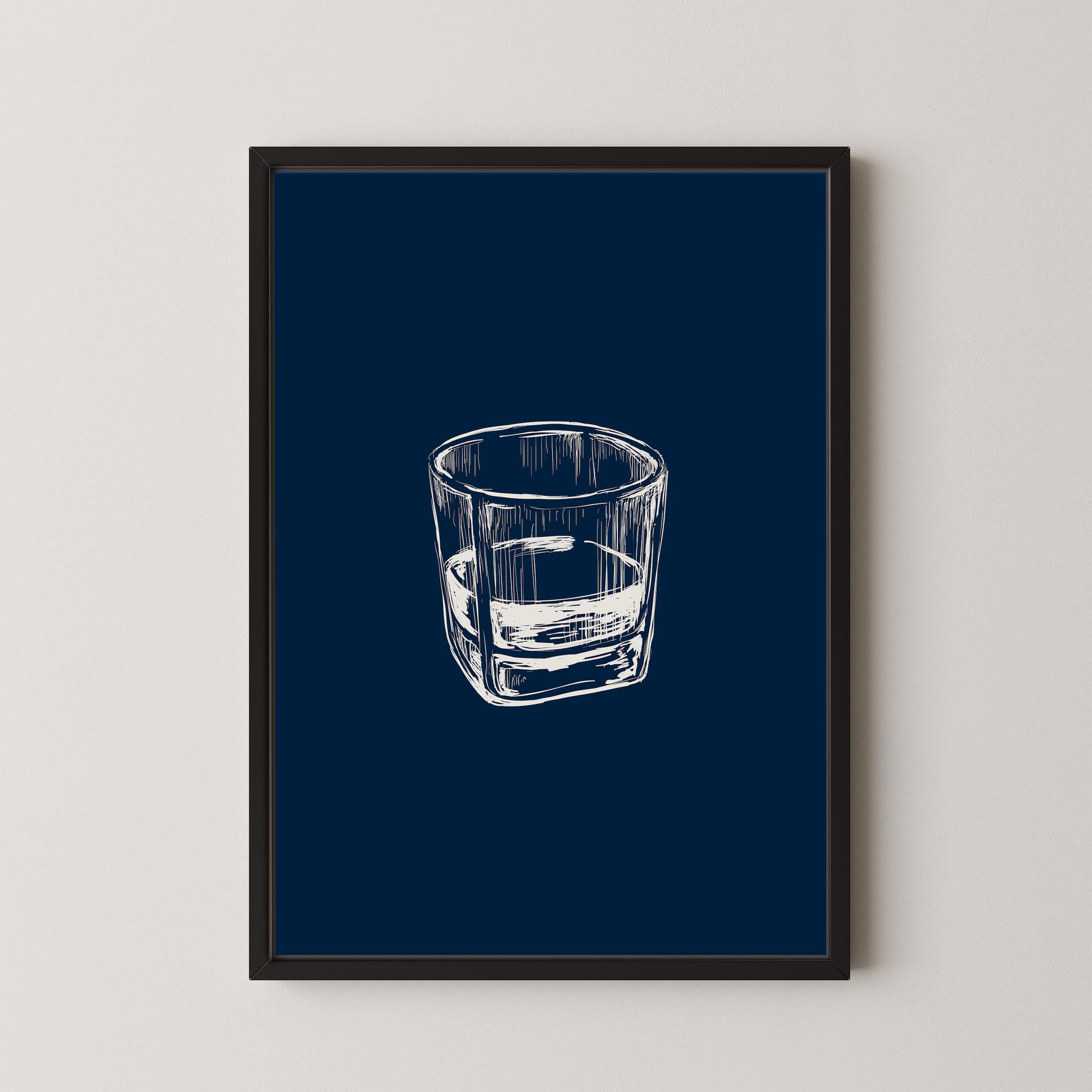 Bourbon Glass Blue