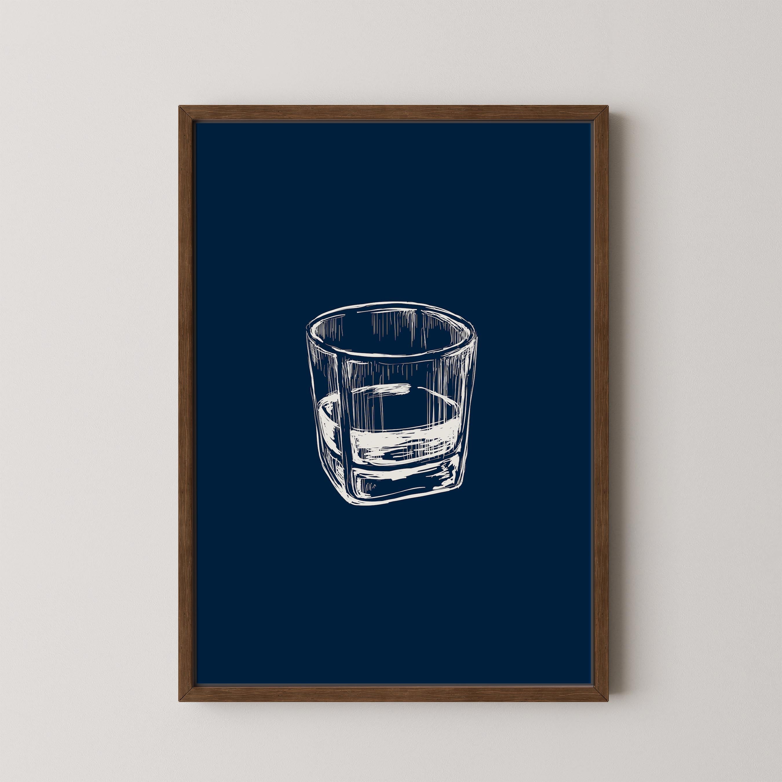 Bourbon Glass Blue