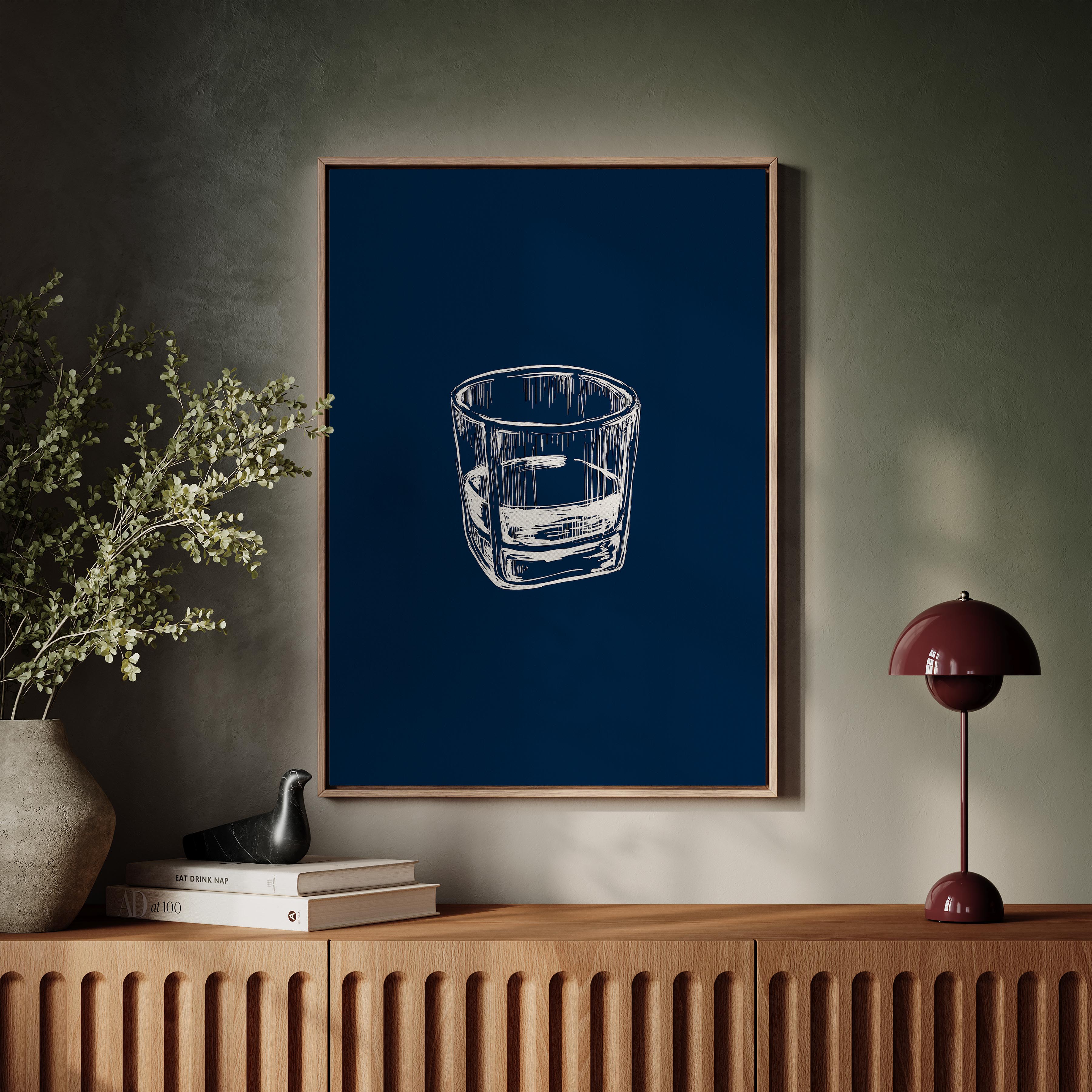 Bourbon Glass Blue