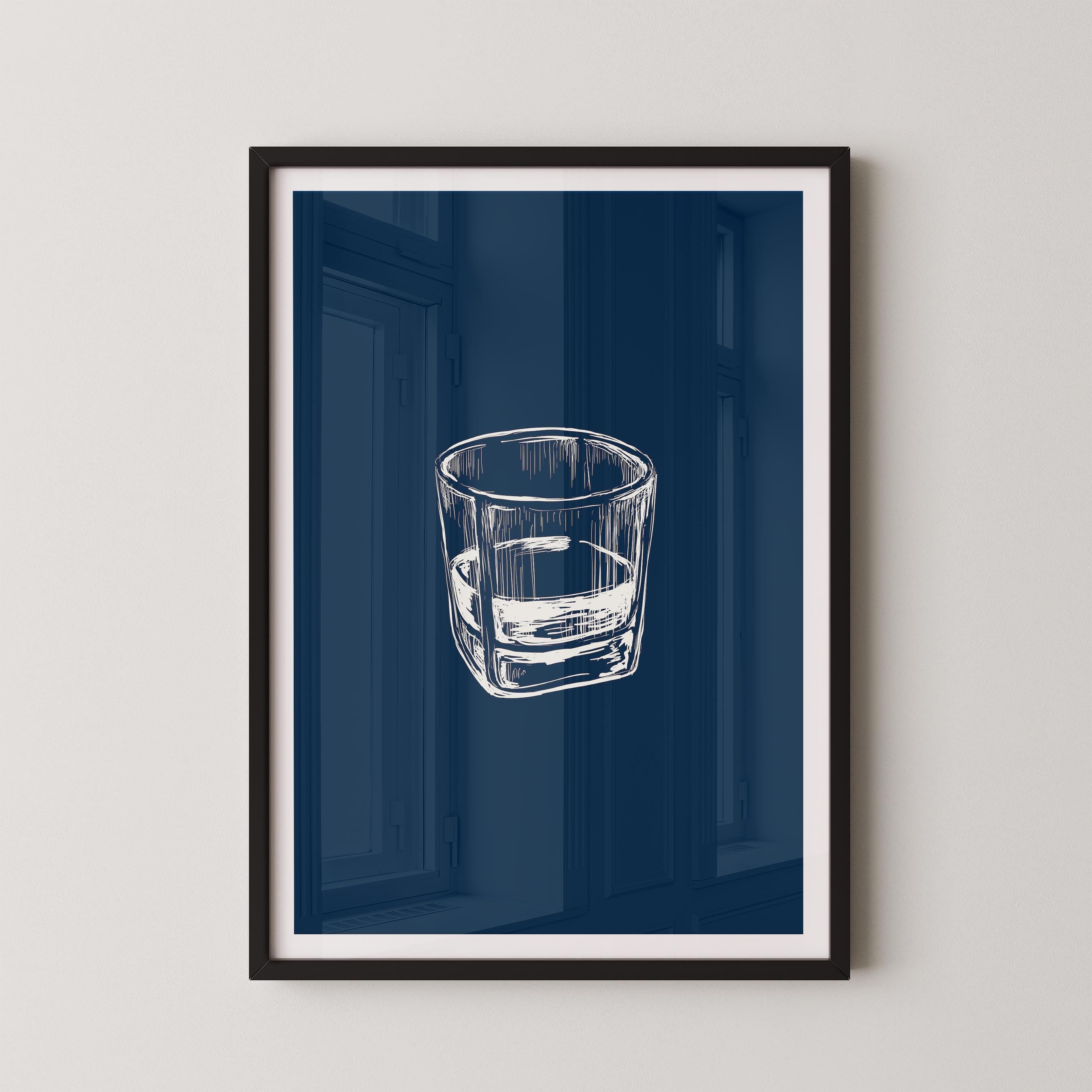 Bourbon Glass Blue