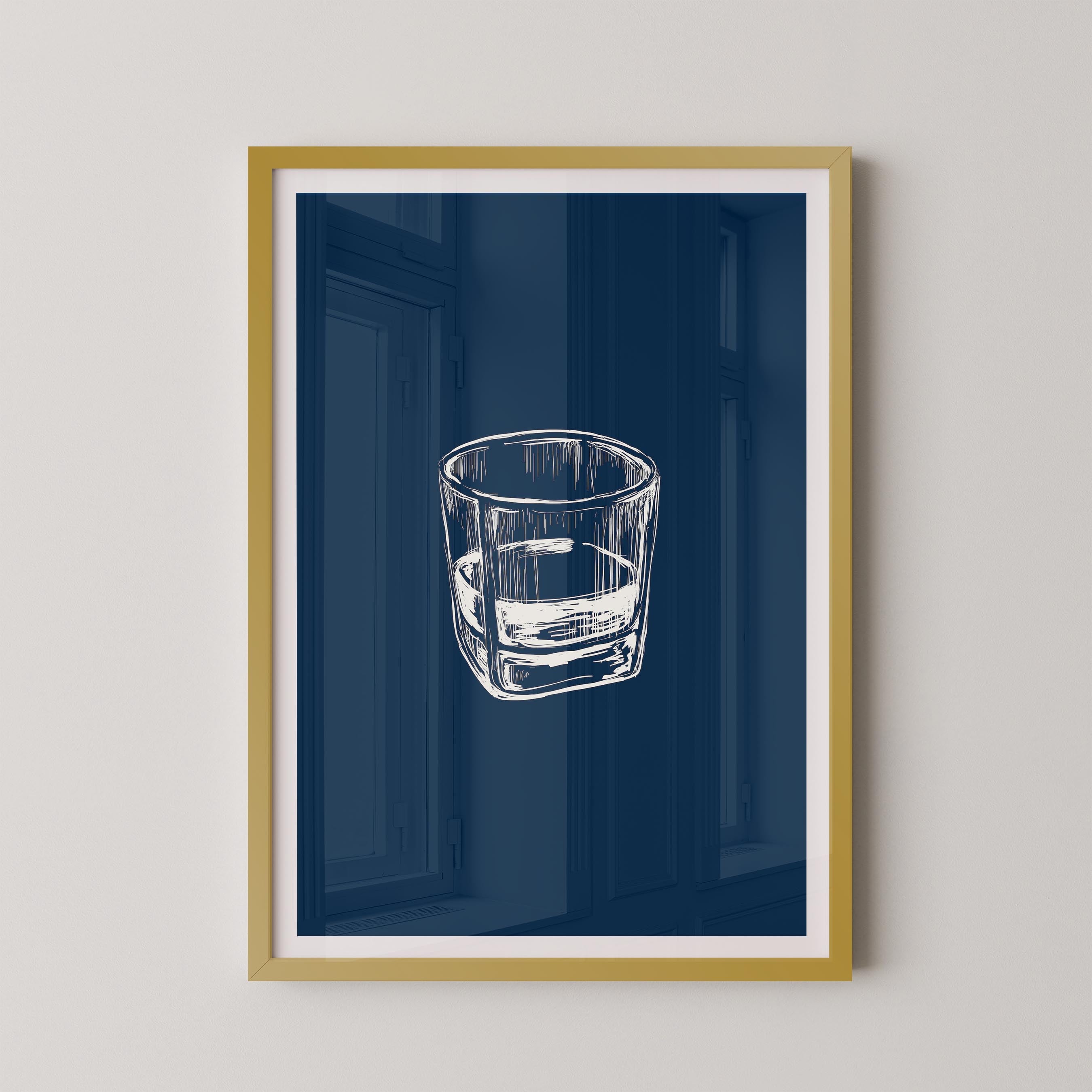 Bourbon Glass Blue
