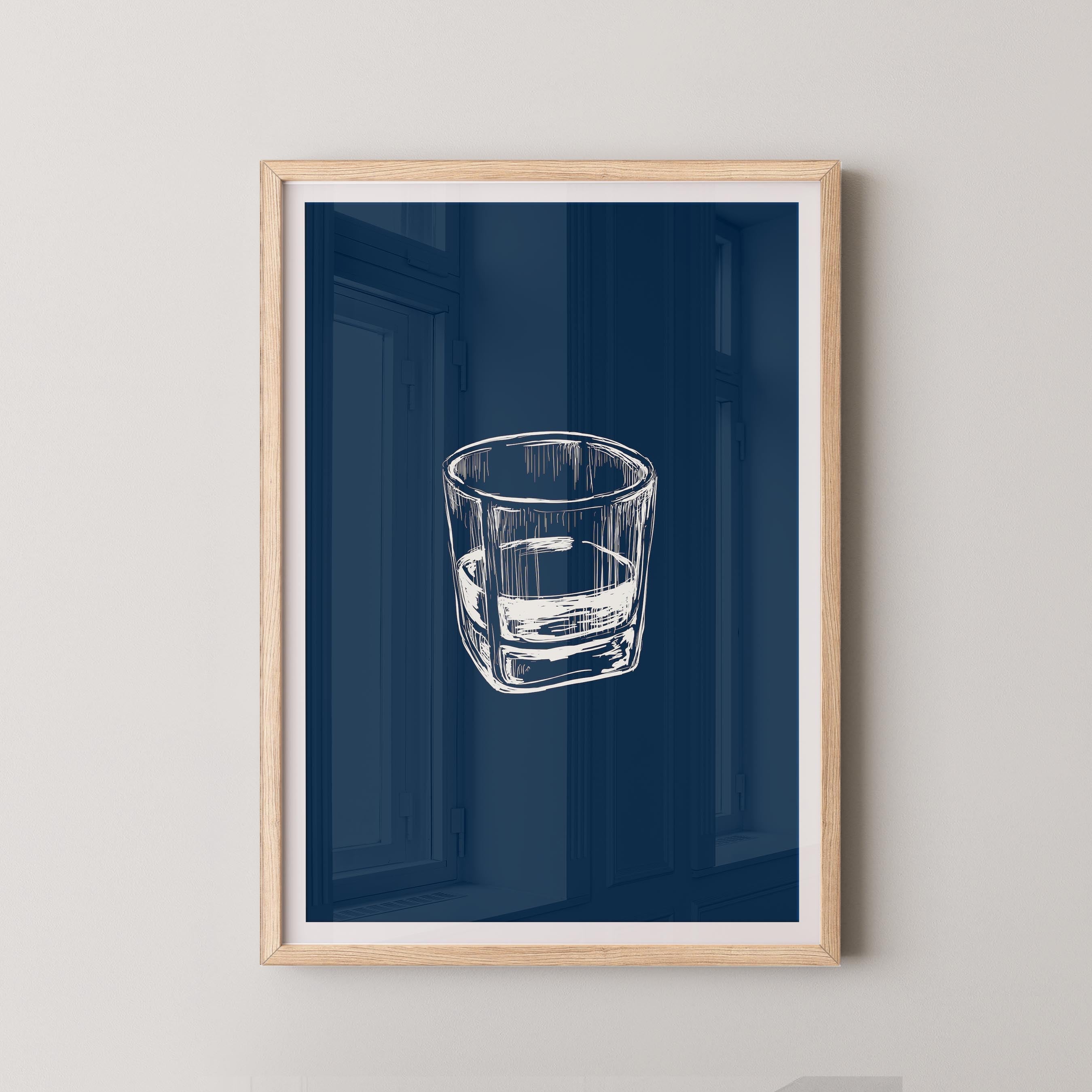 Bourbon Glass Blue