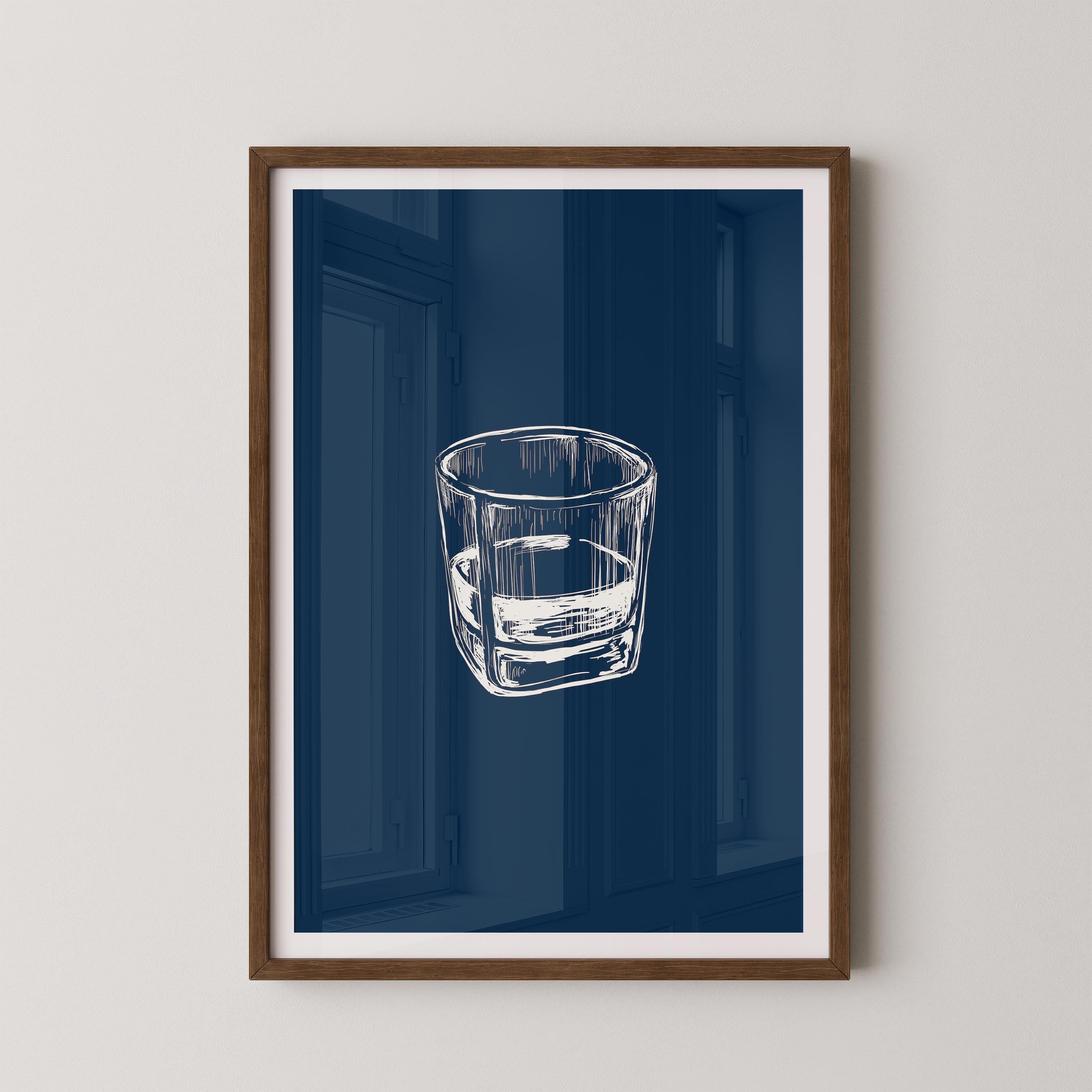 Bourbon Glass Blue