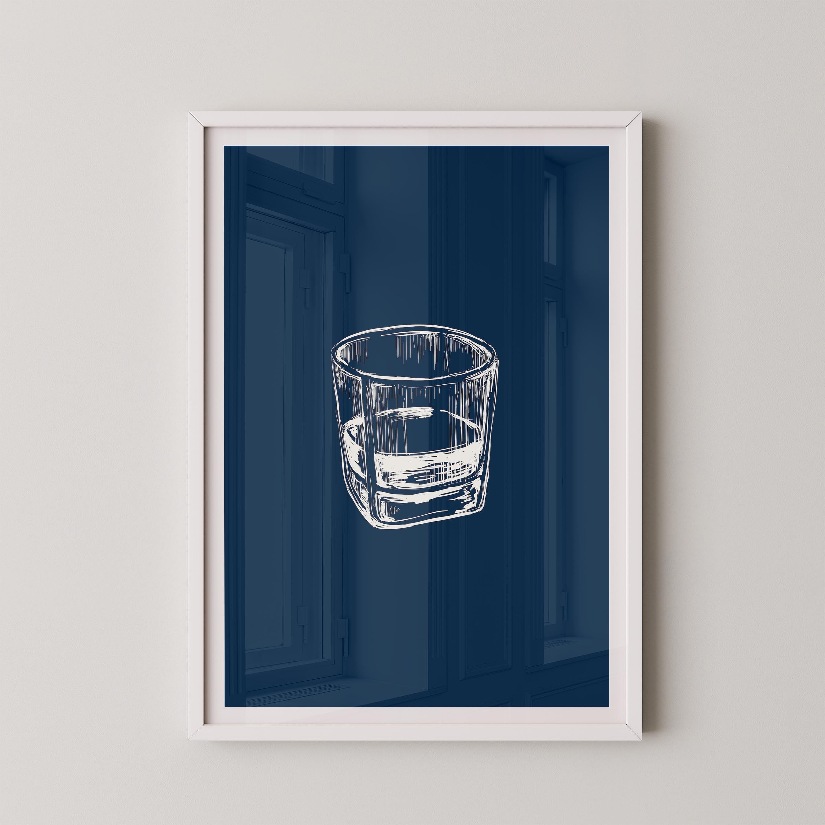 Bourbon Glass Blue