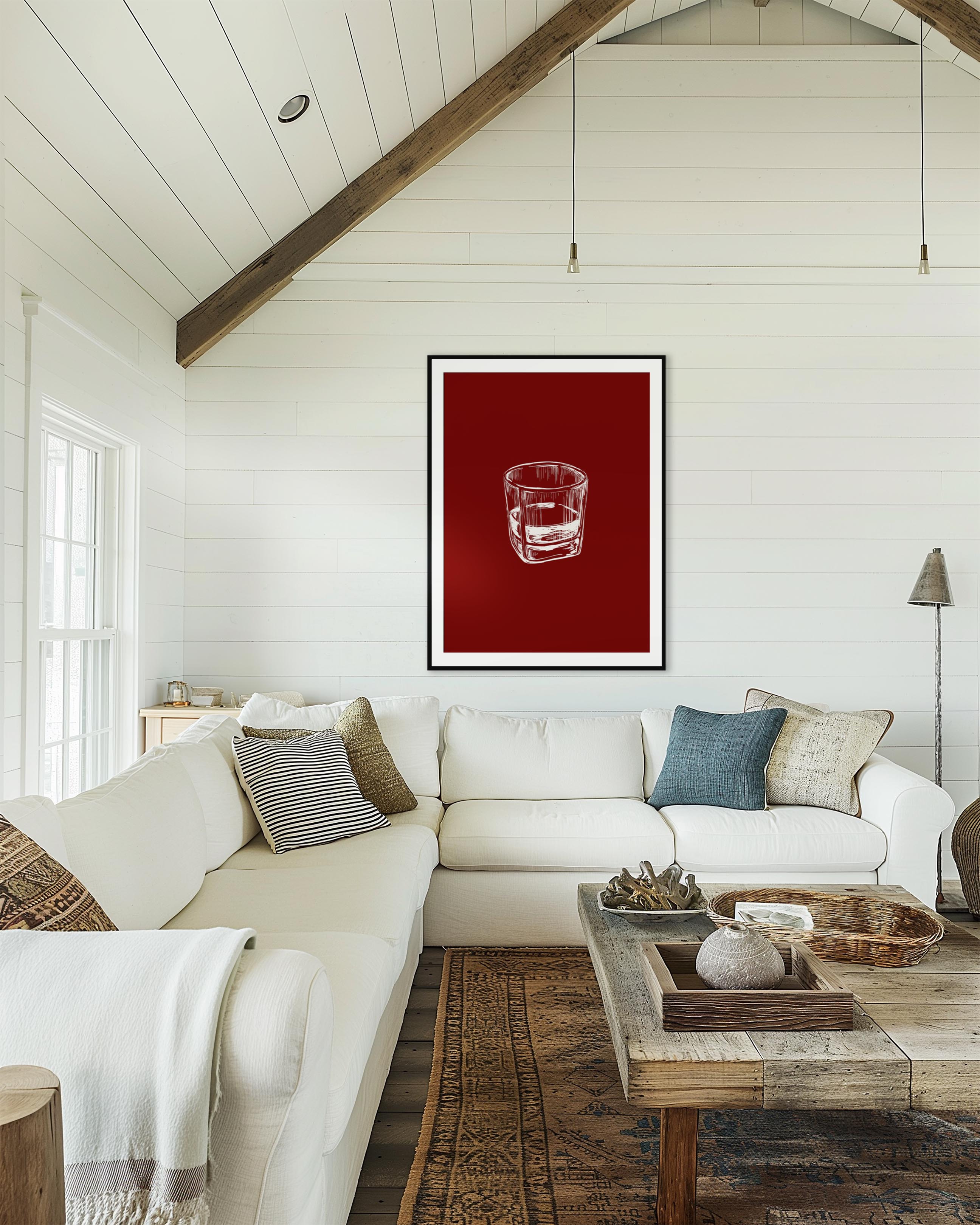 Bourbon Glass Red
