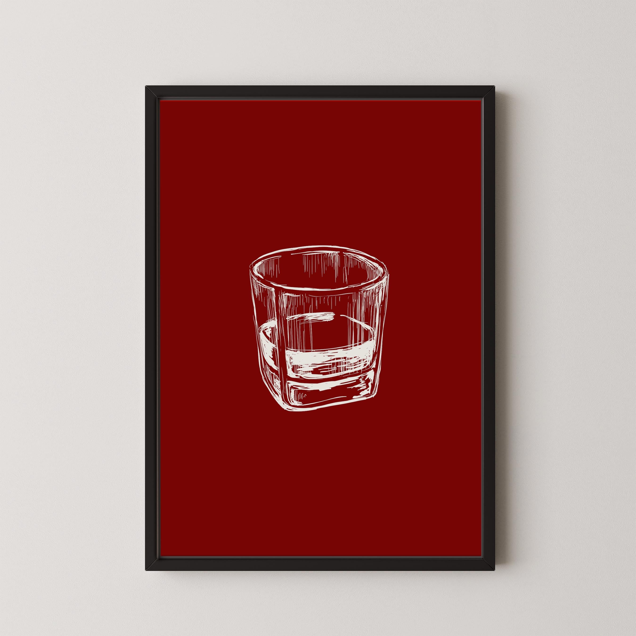 Bourbon Glass Red