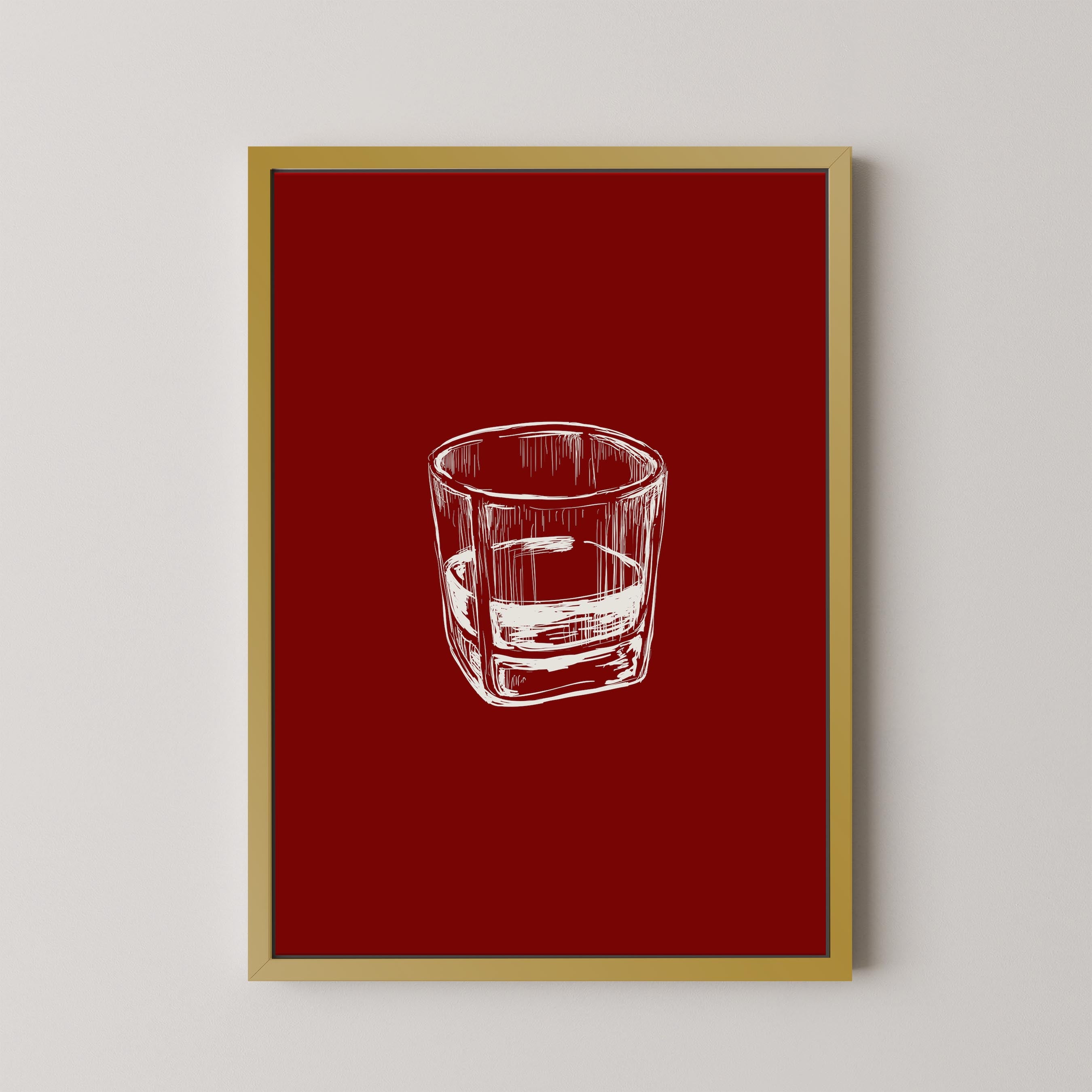 Bourbon Glass Red
