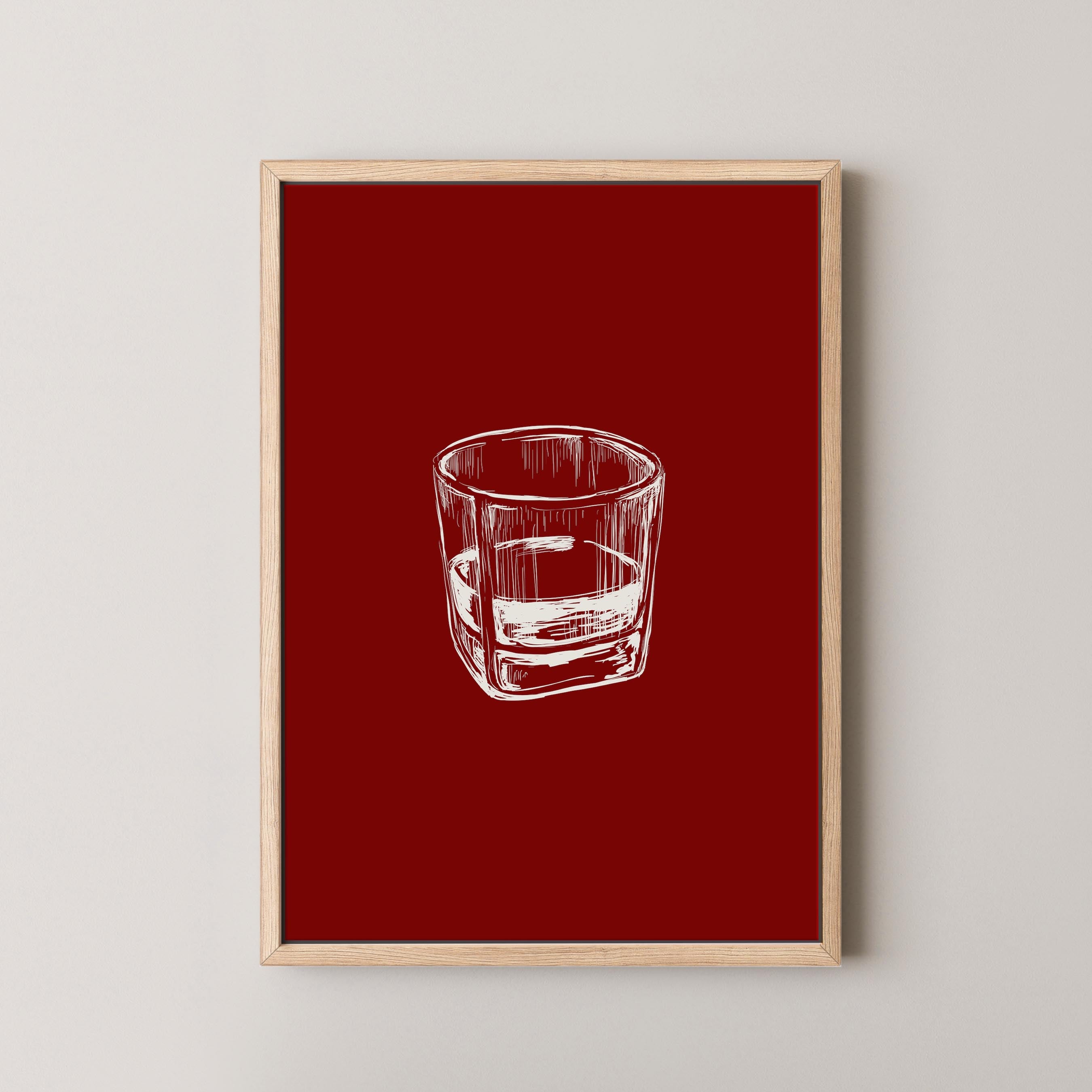 Bourbon Glass Red
