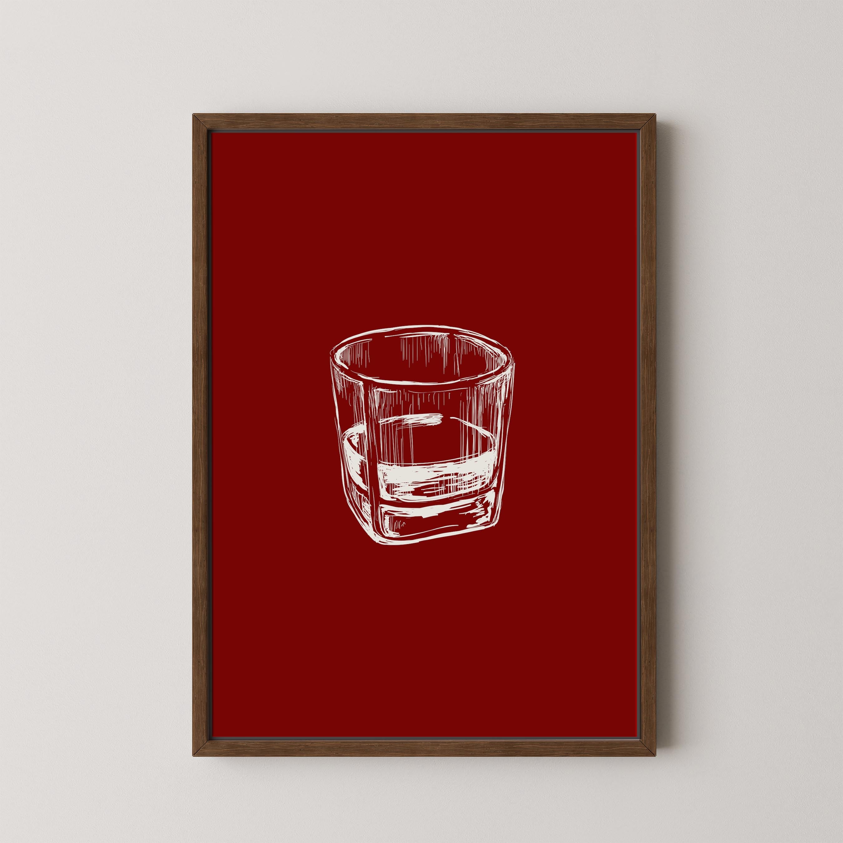 Bourbon Glass Red