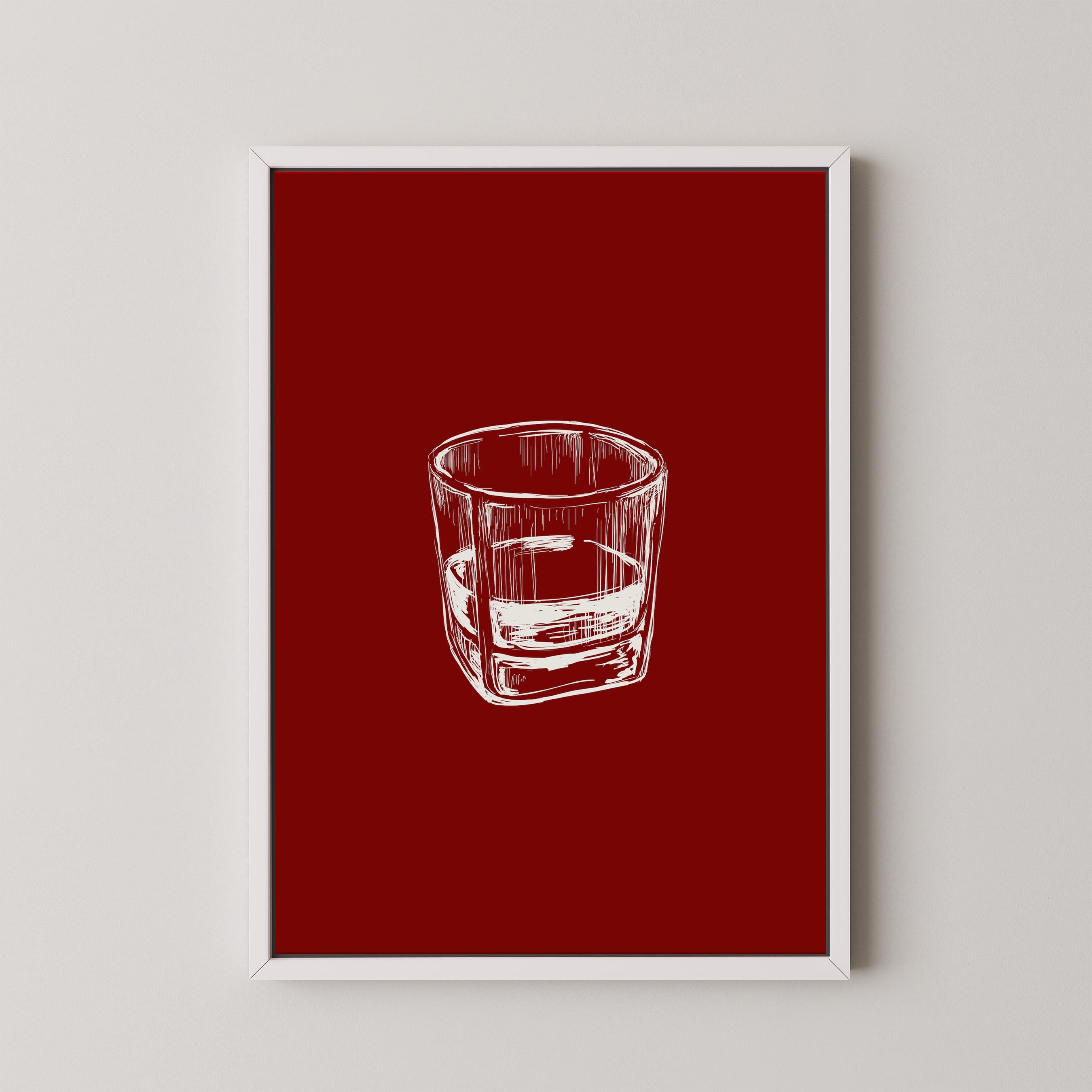 Bourbon Glass Red