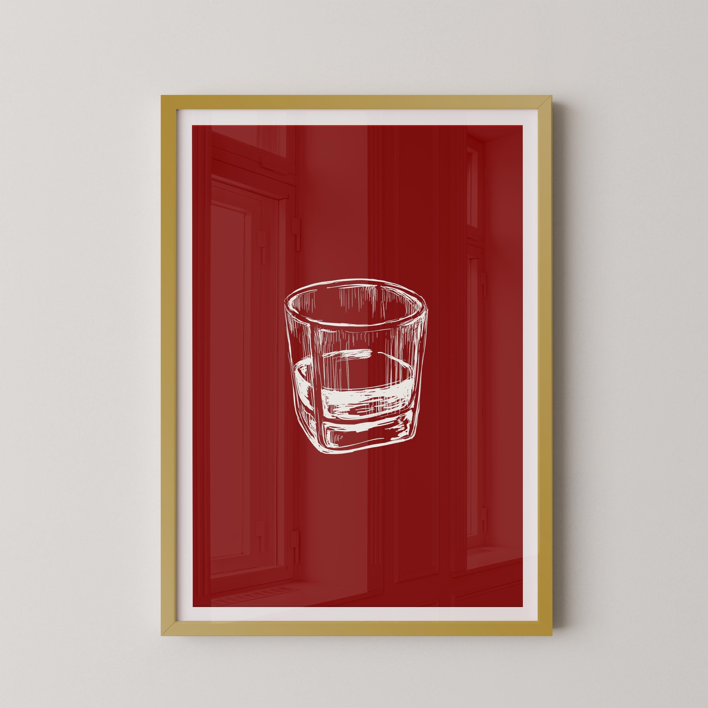 Bourbon Glass Red