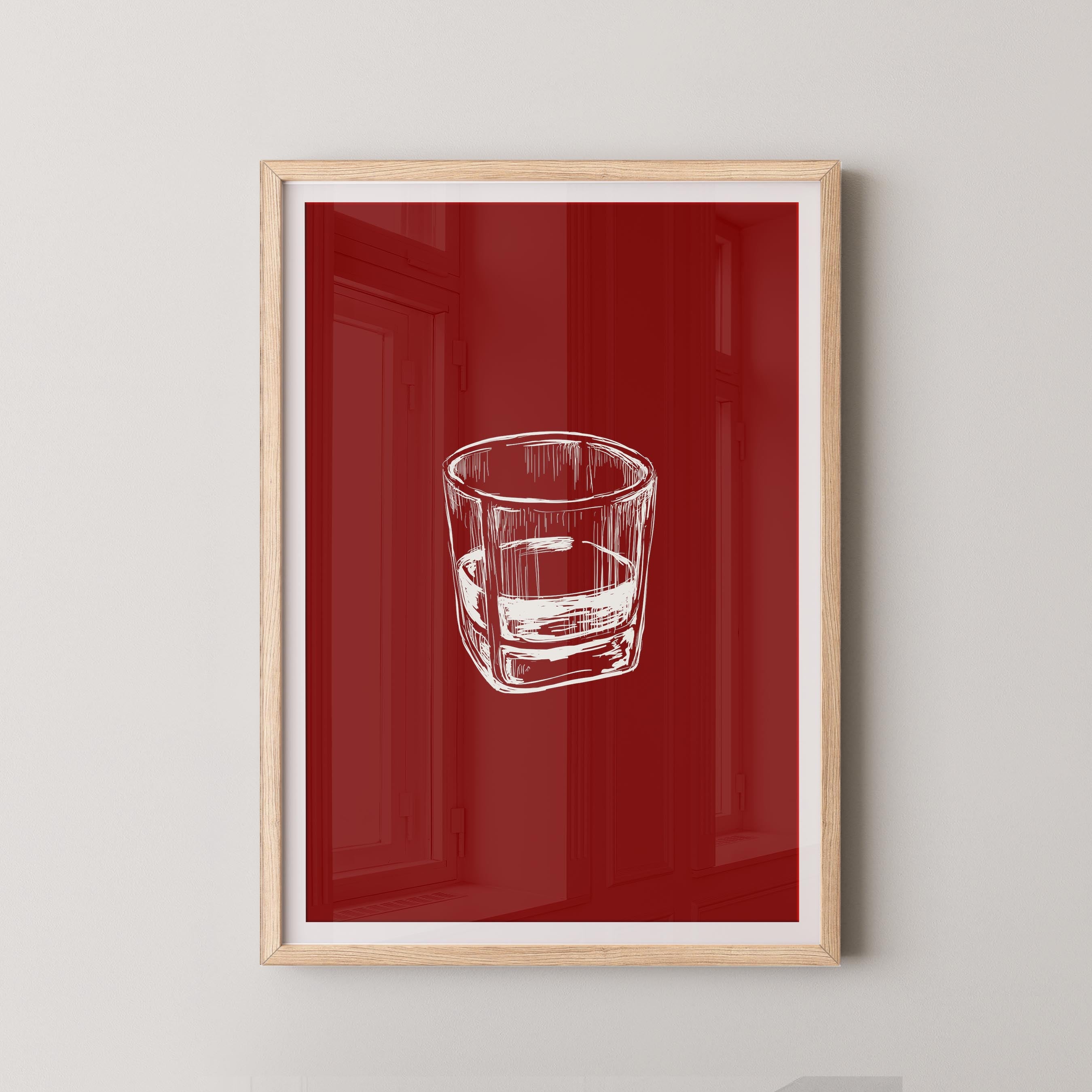 Bourbon Glass Red