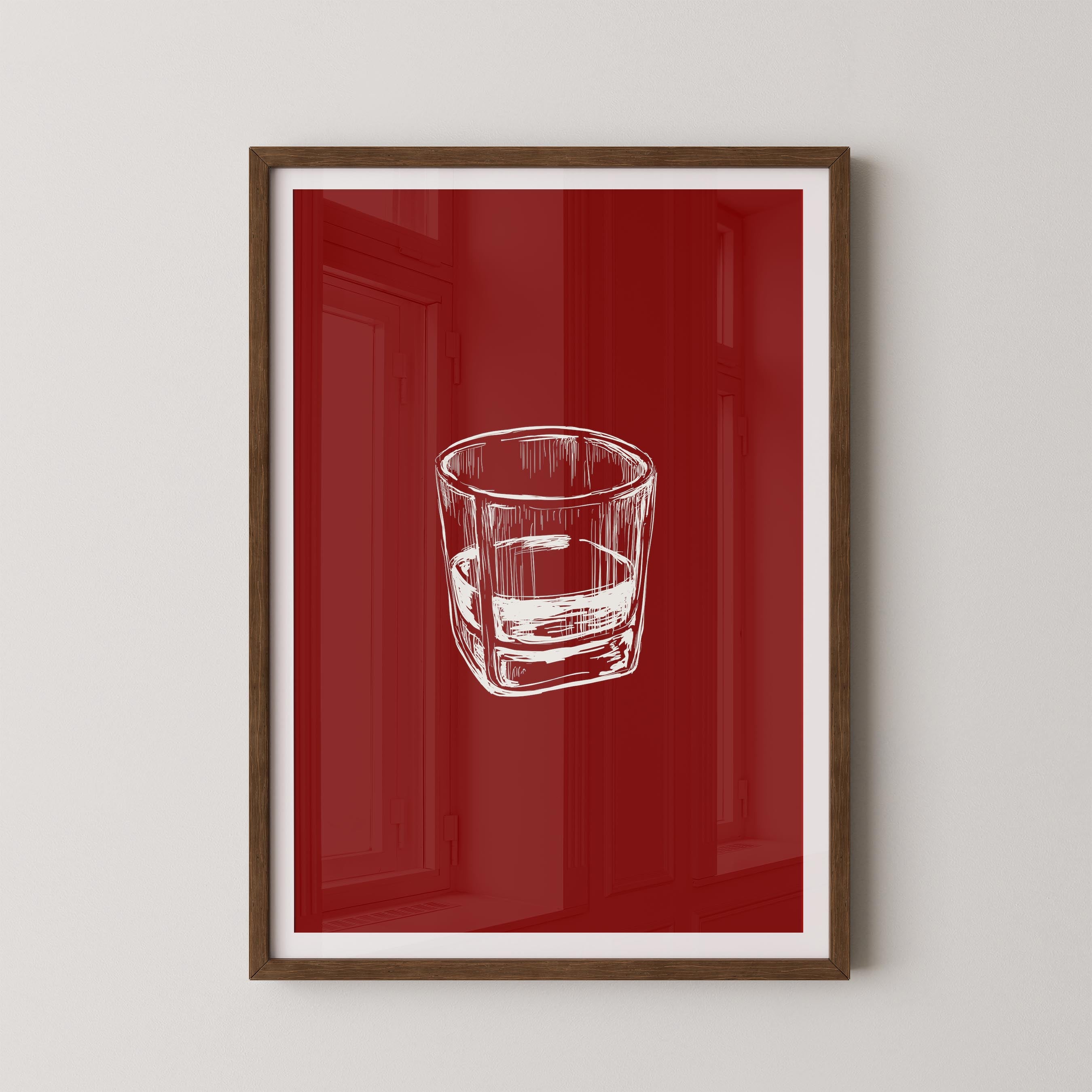 Bourbon Glass Red