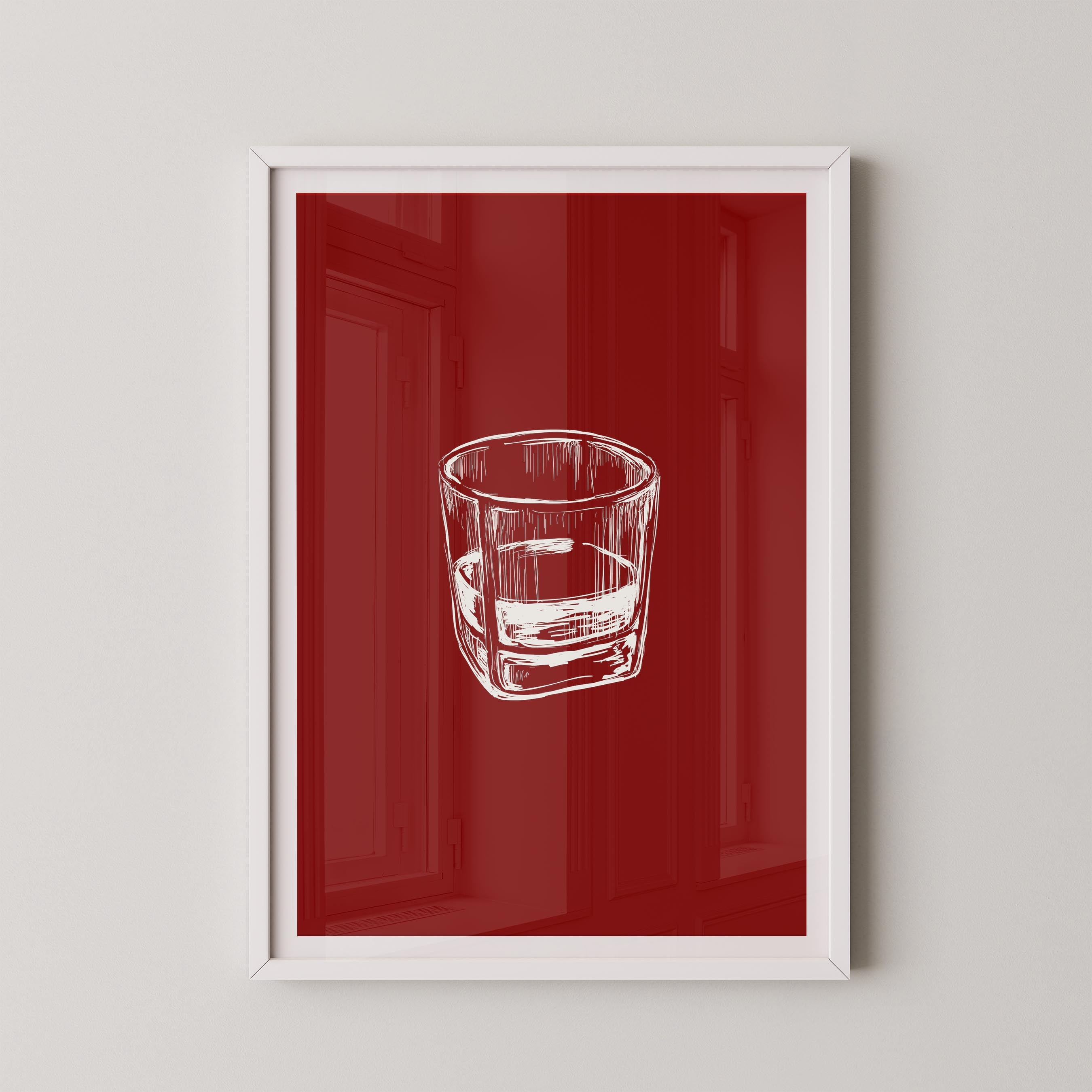 Bourbon Glass Red
