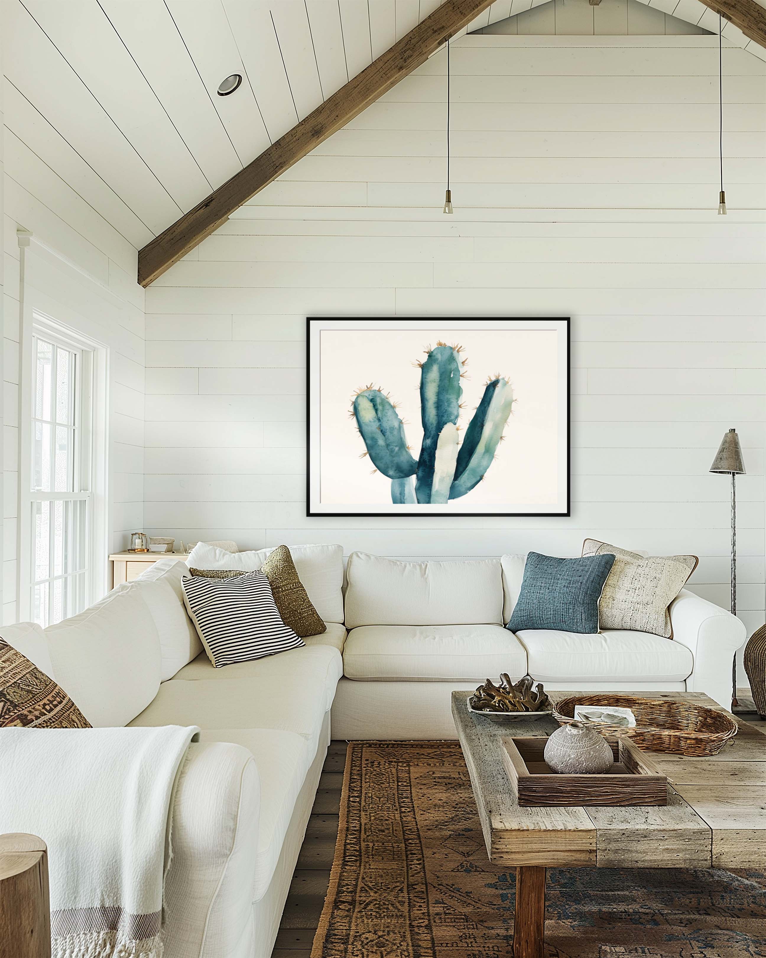 Champagne Saguaro | Desert Watercolor Art