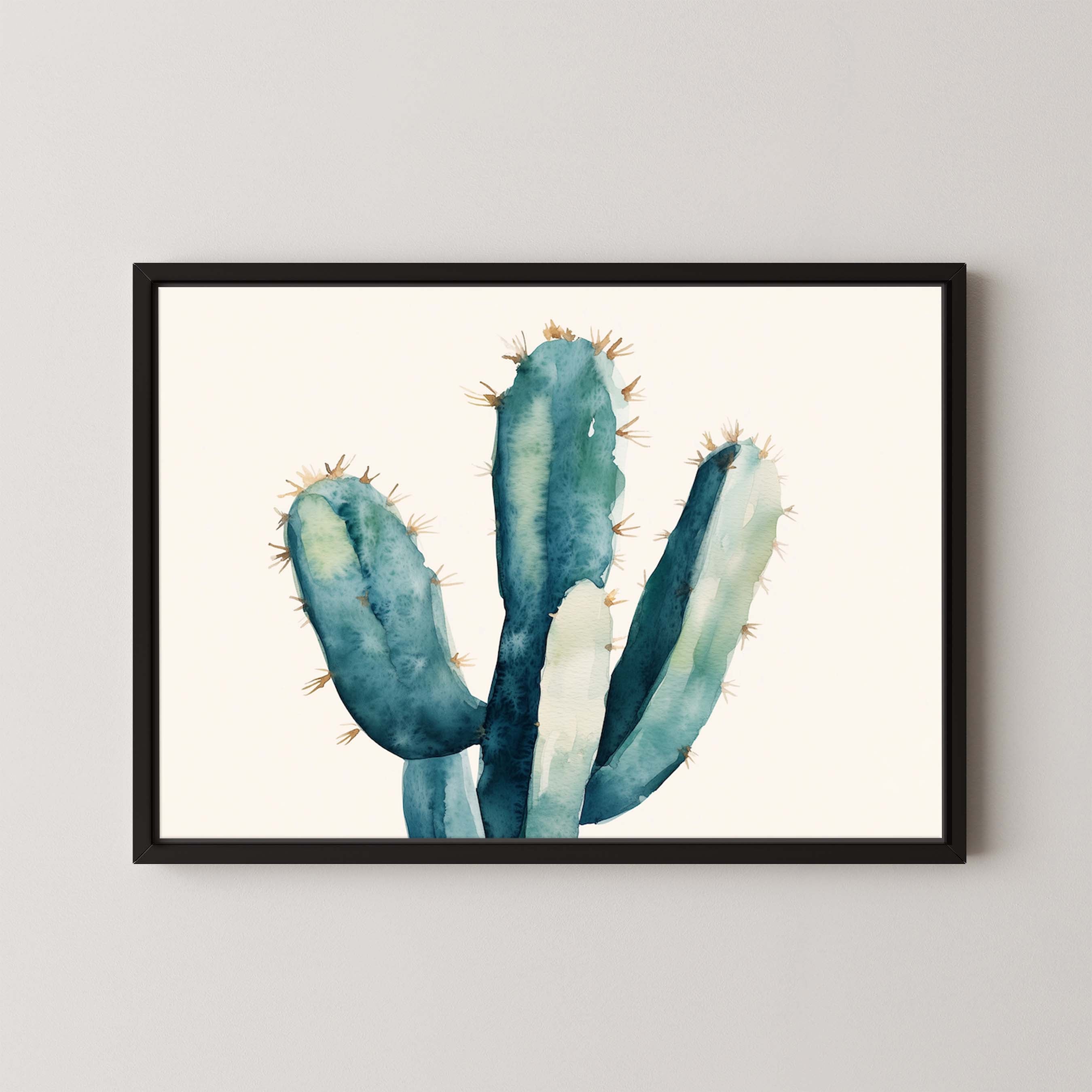 Champagne Saguaro | Desert Watercolor Art