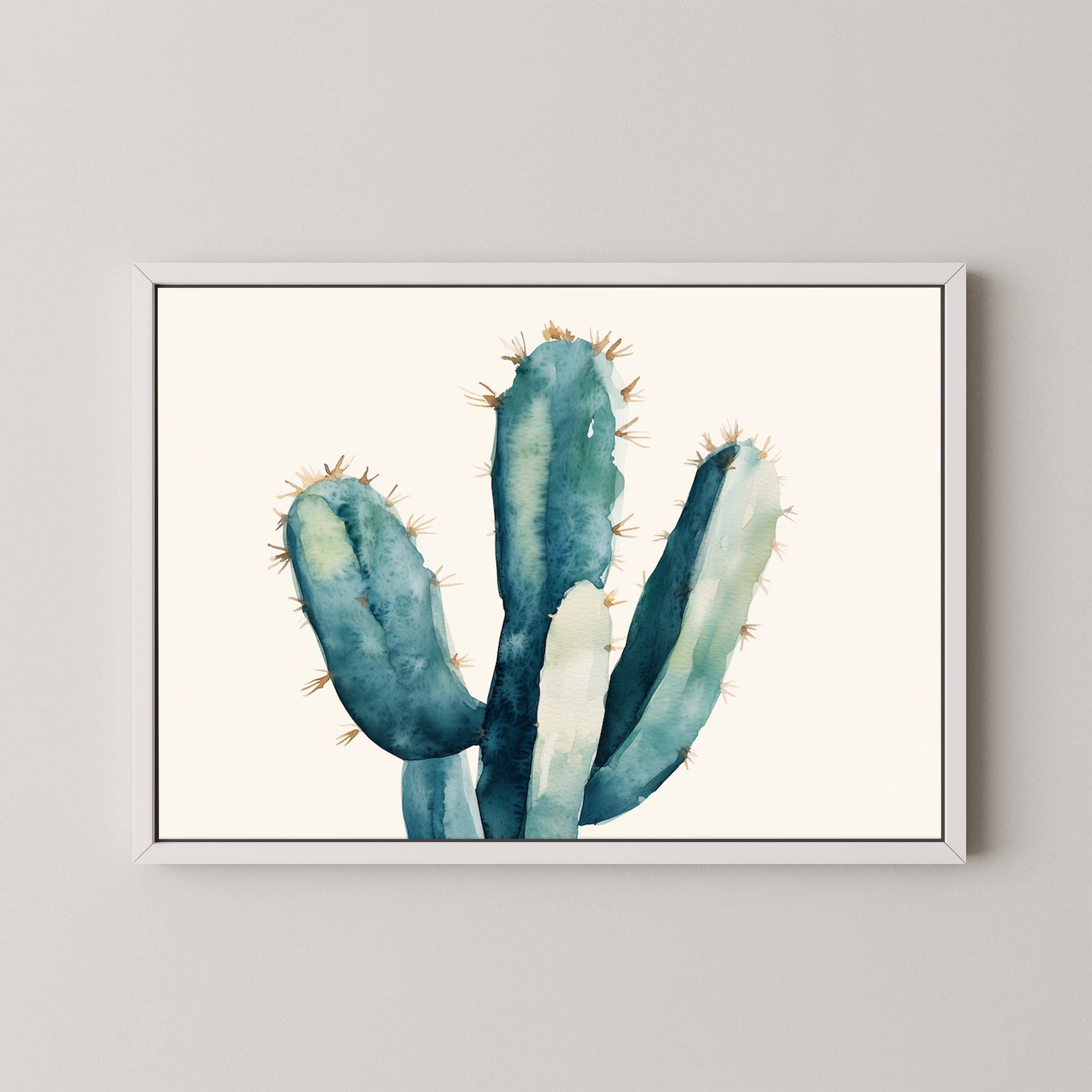 Champagne Saguaro | Desert Watercolor Art