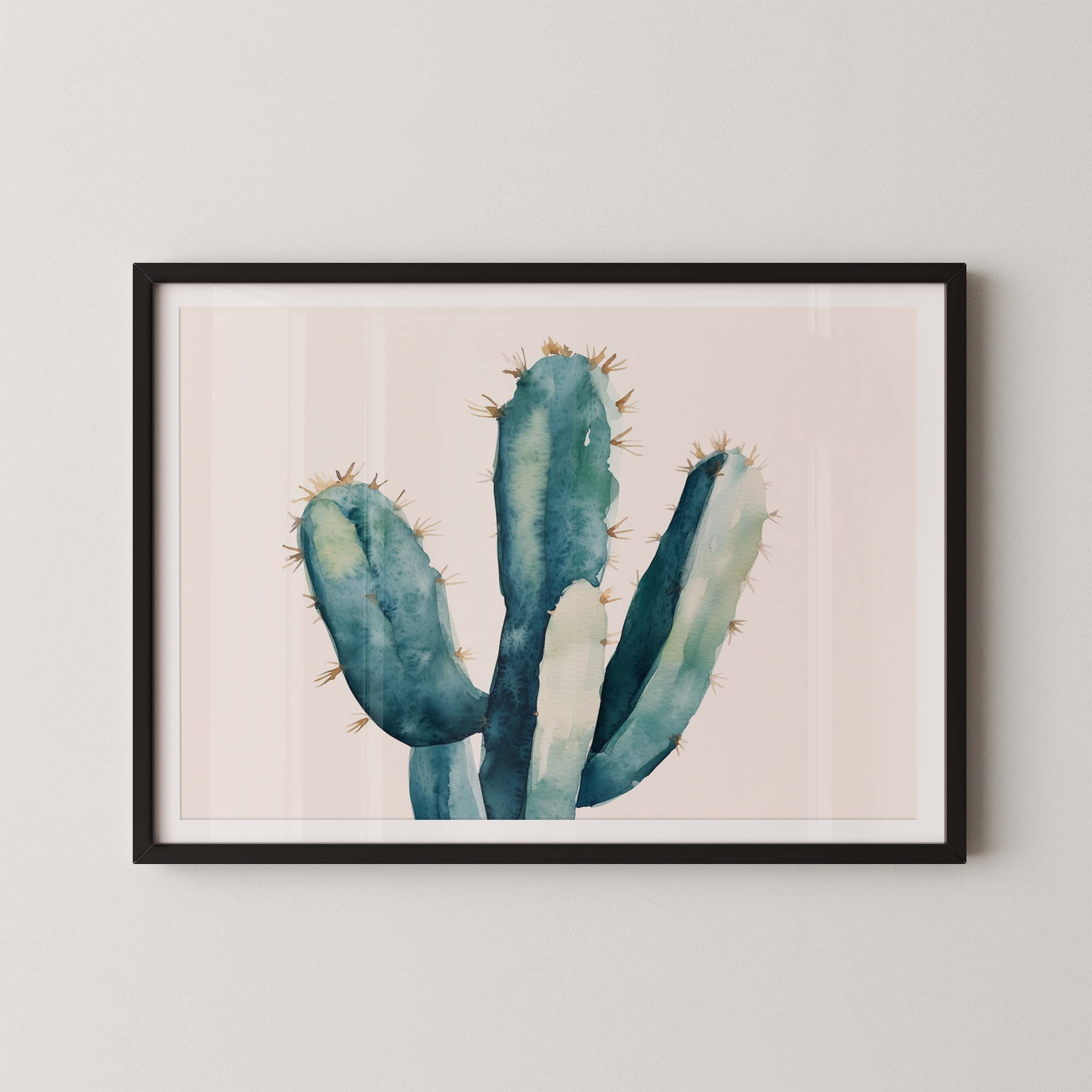 Champagne Saguaro | Desert Watercolor Art