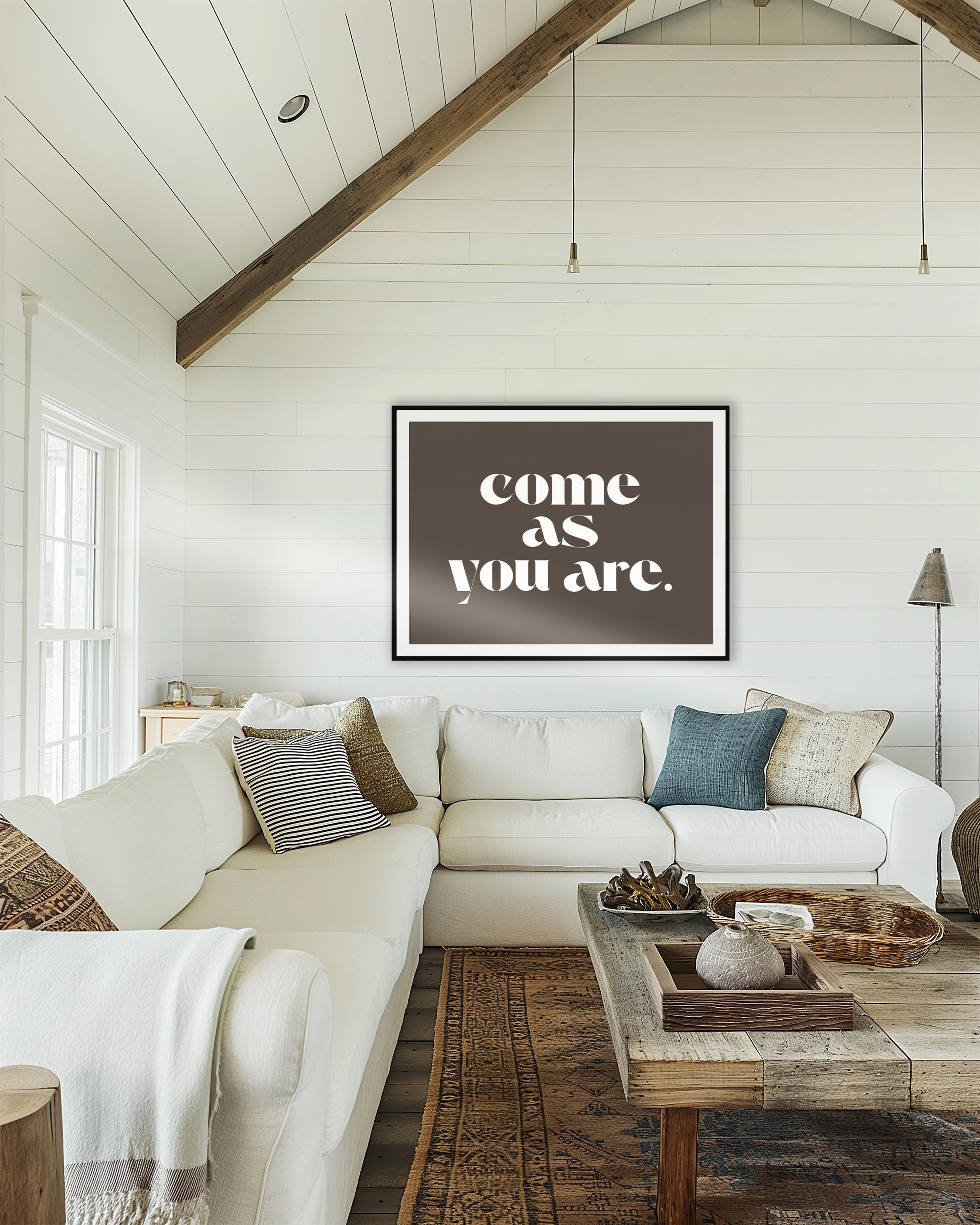 Come As You Are in Taupe and White