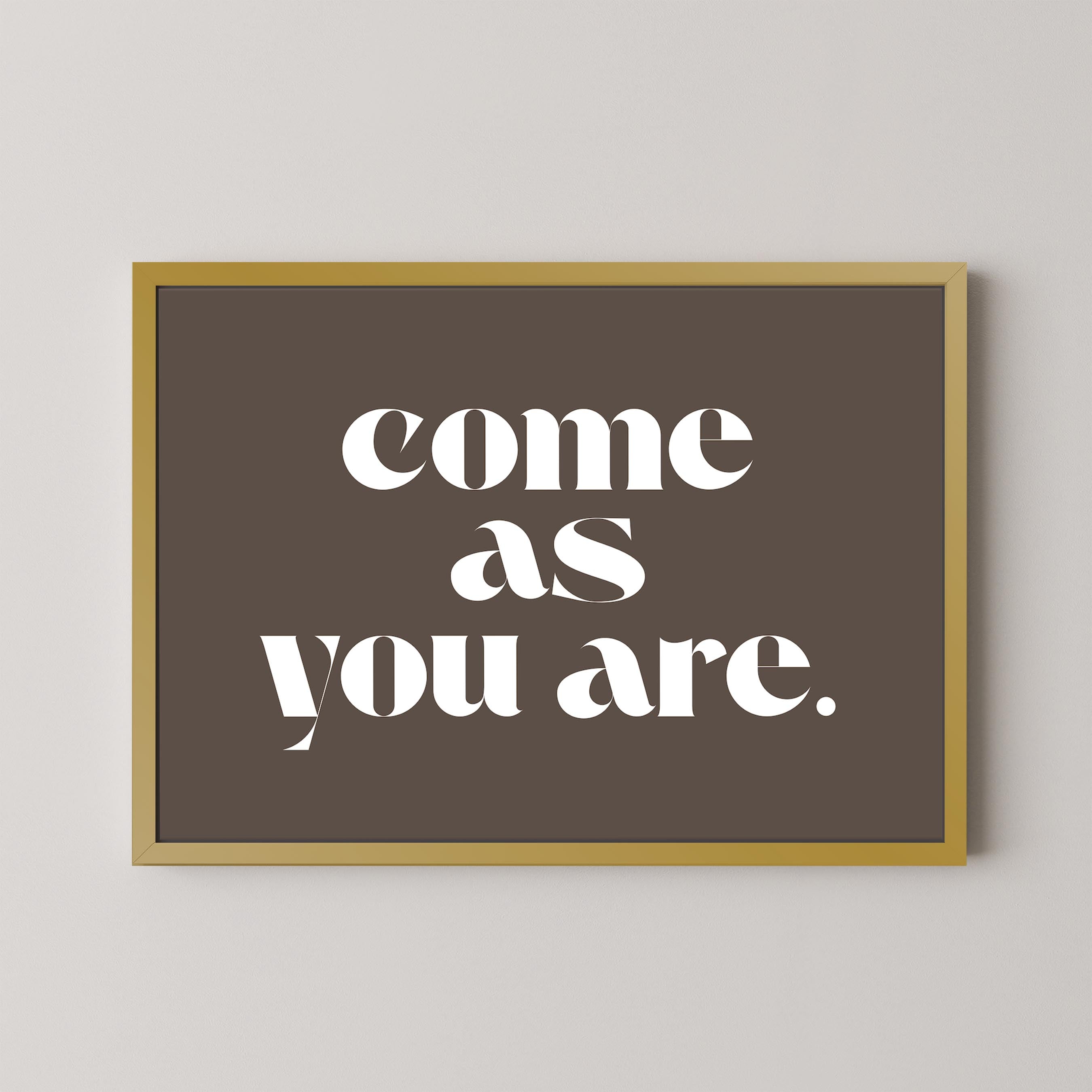 Come As You Are in Taupe and White