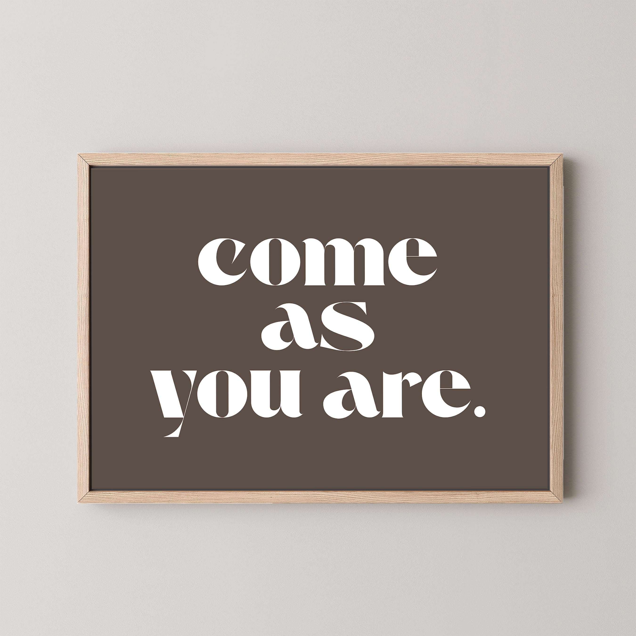 Come As You Are in Taupe and White