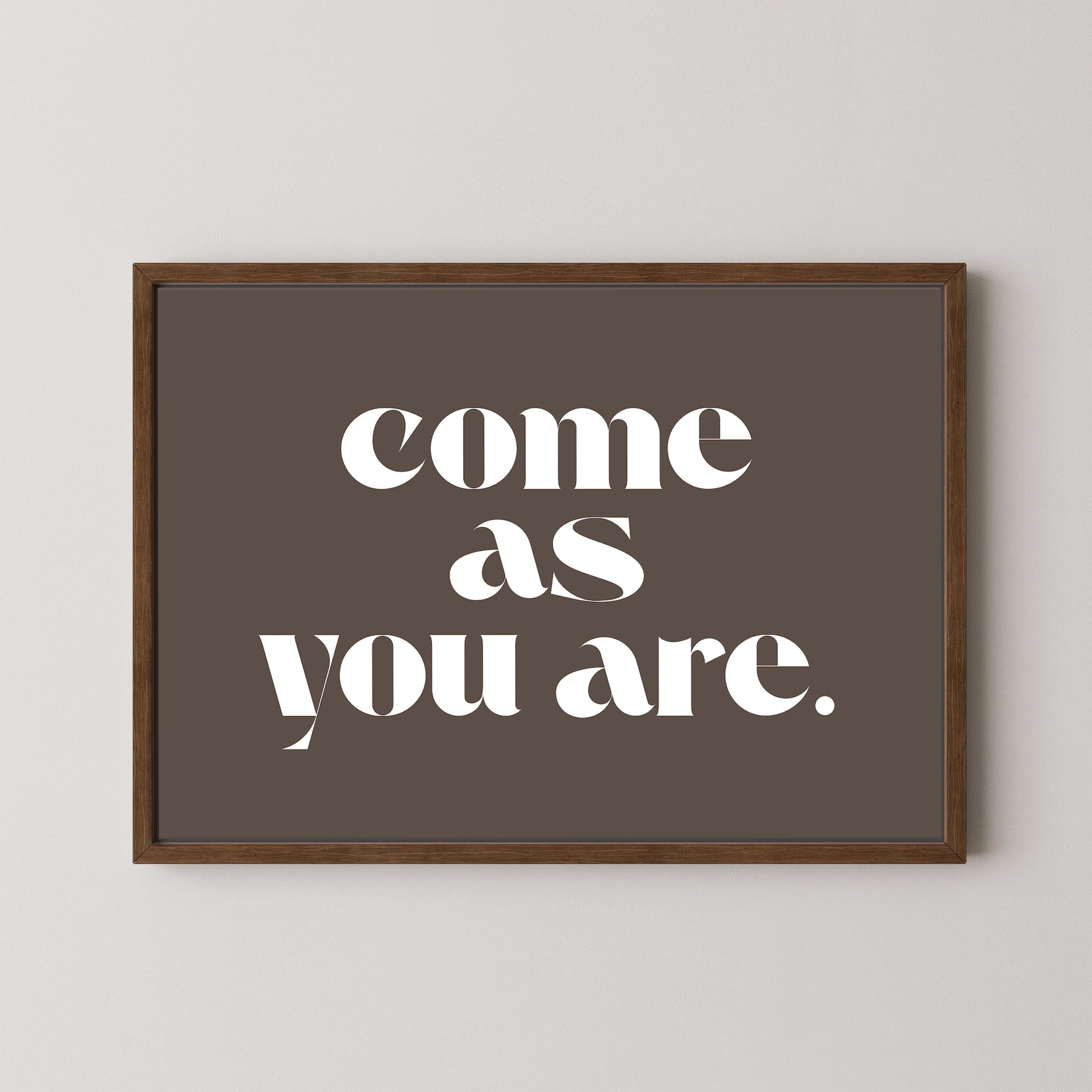 Come As You Are in Taupe and White