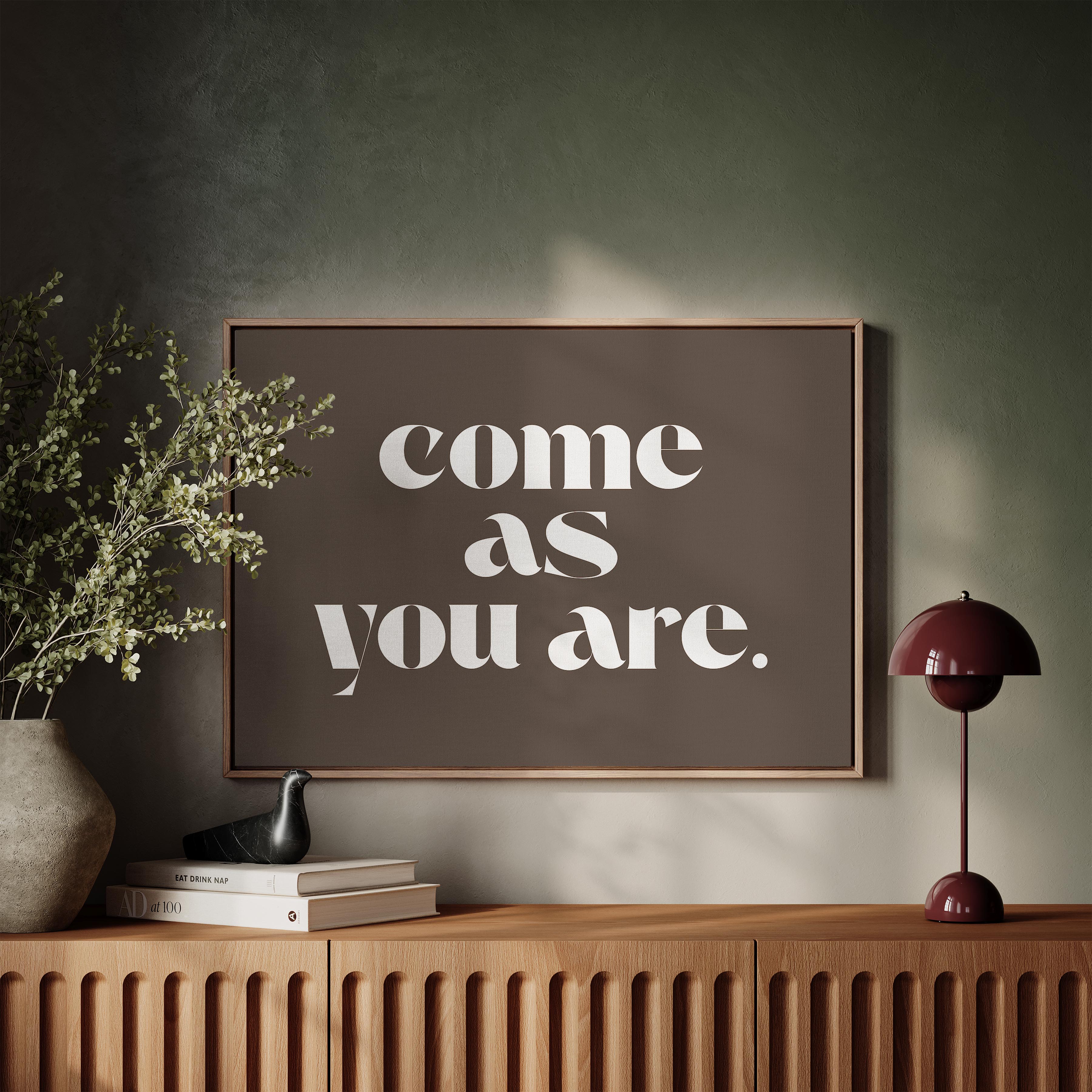 Come As You Are in Taupe and White