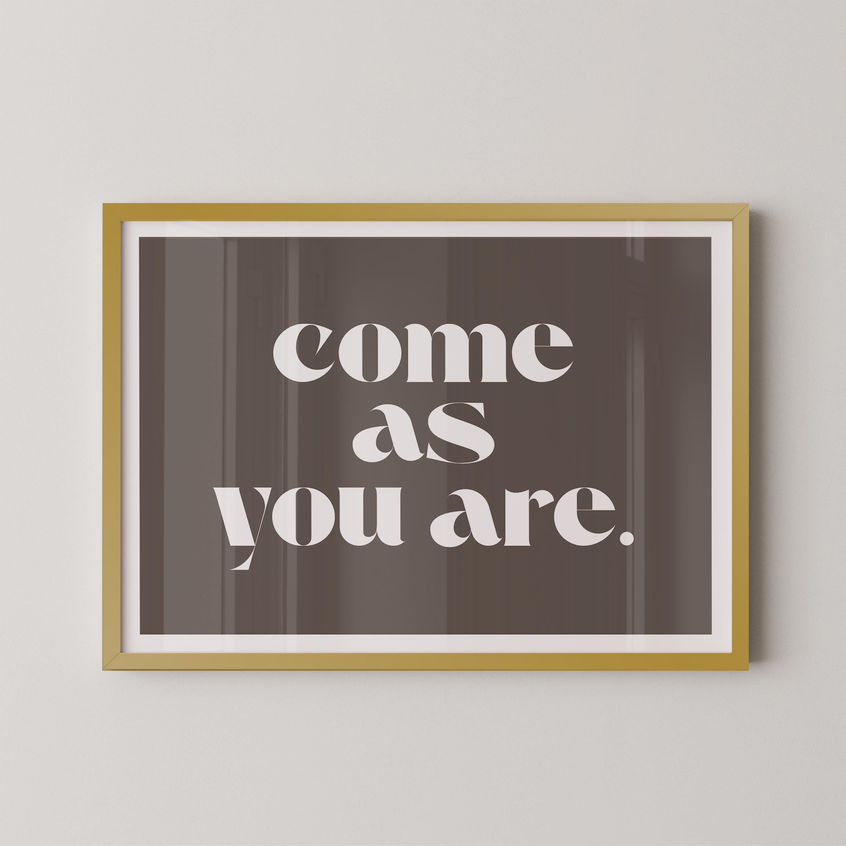 Come As You Are in Taupe and White