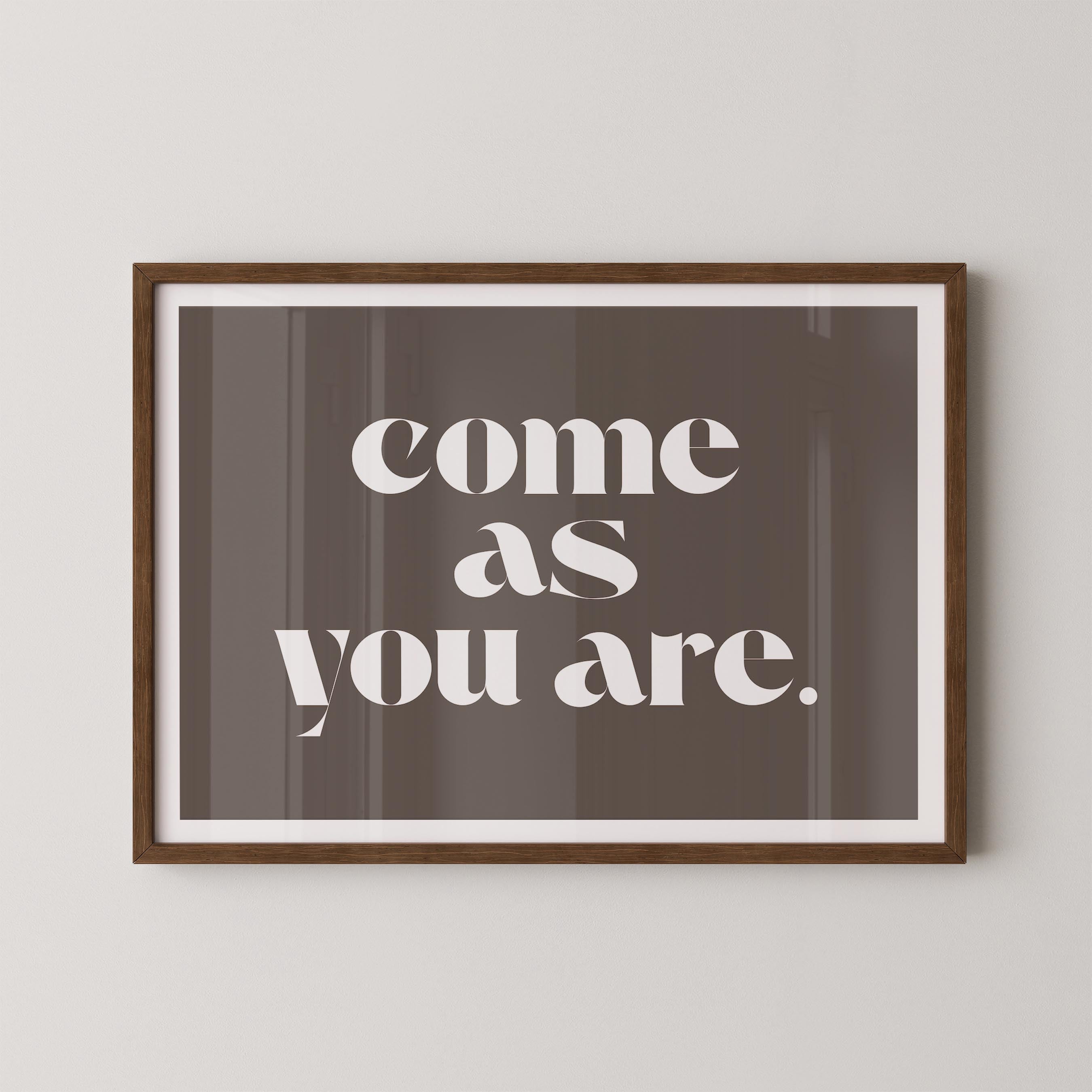 Come As You Are in Taupe and White