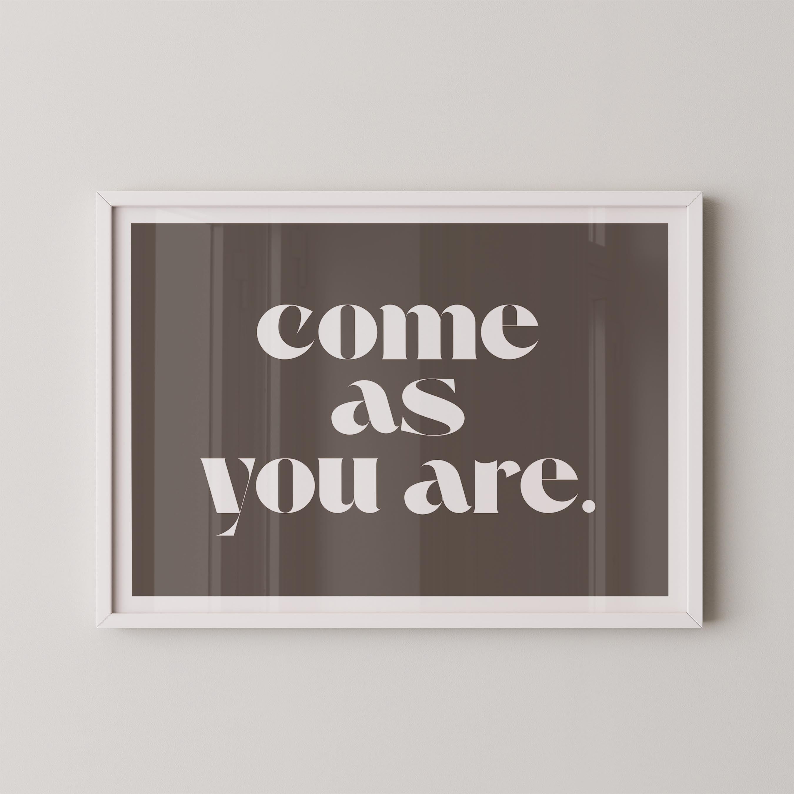 Come As You Are in Taupe and White