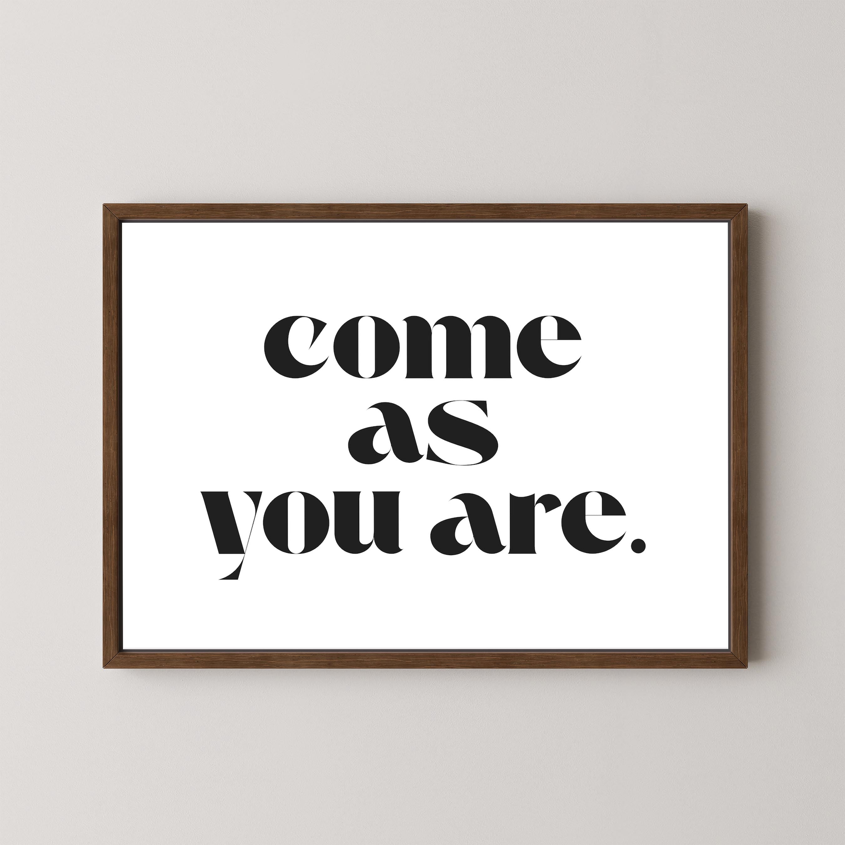 Come As You Are in White and Black