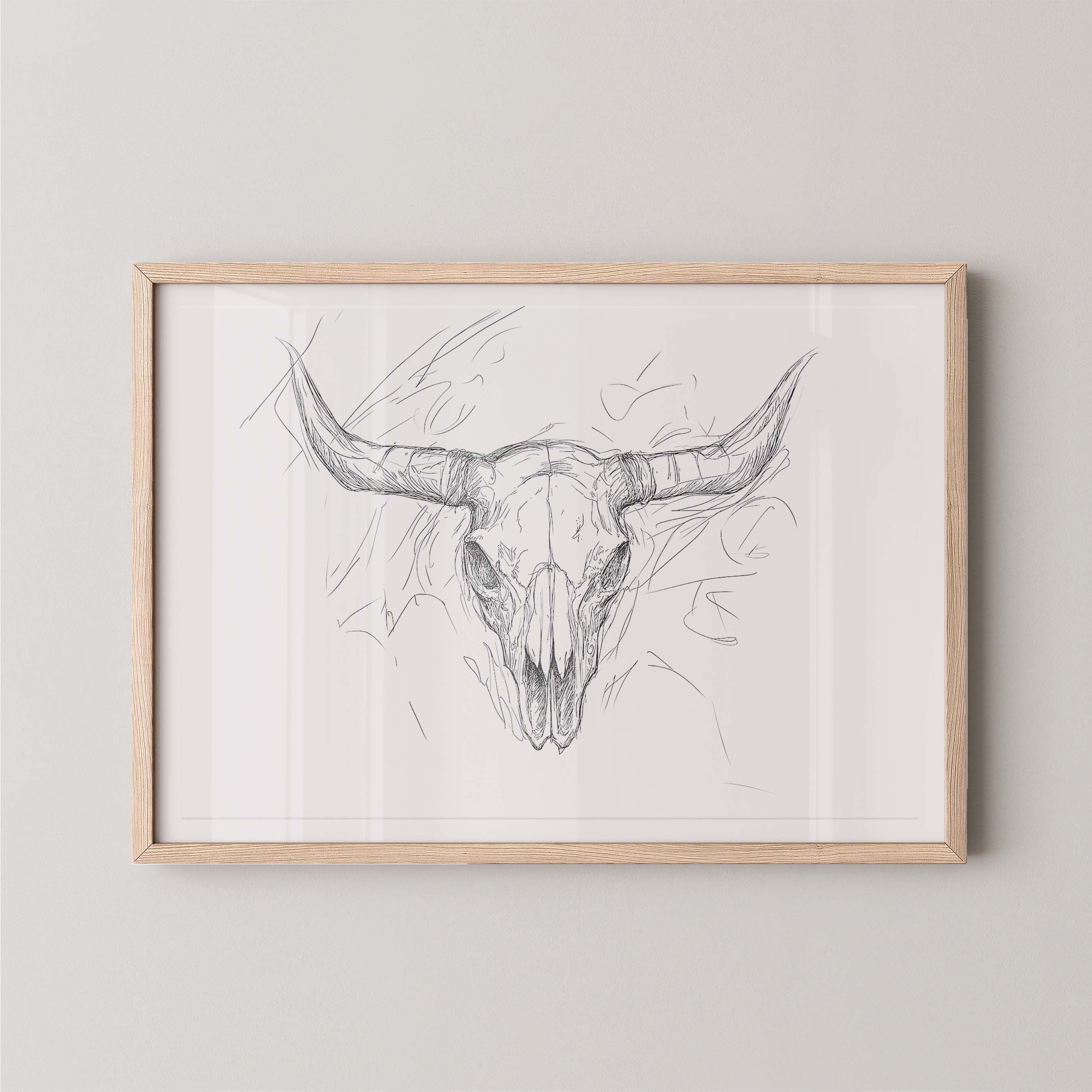 Cow Skull Sketch