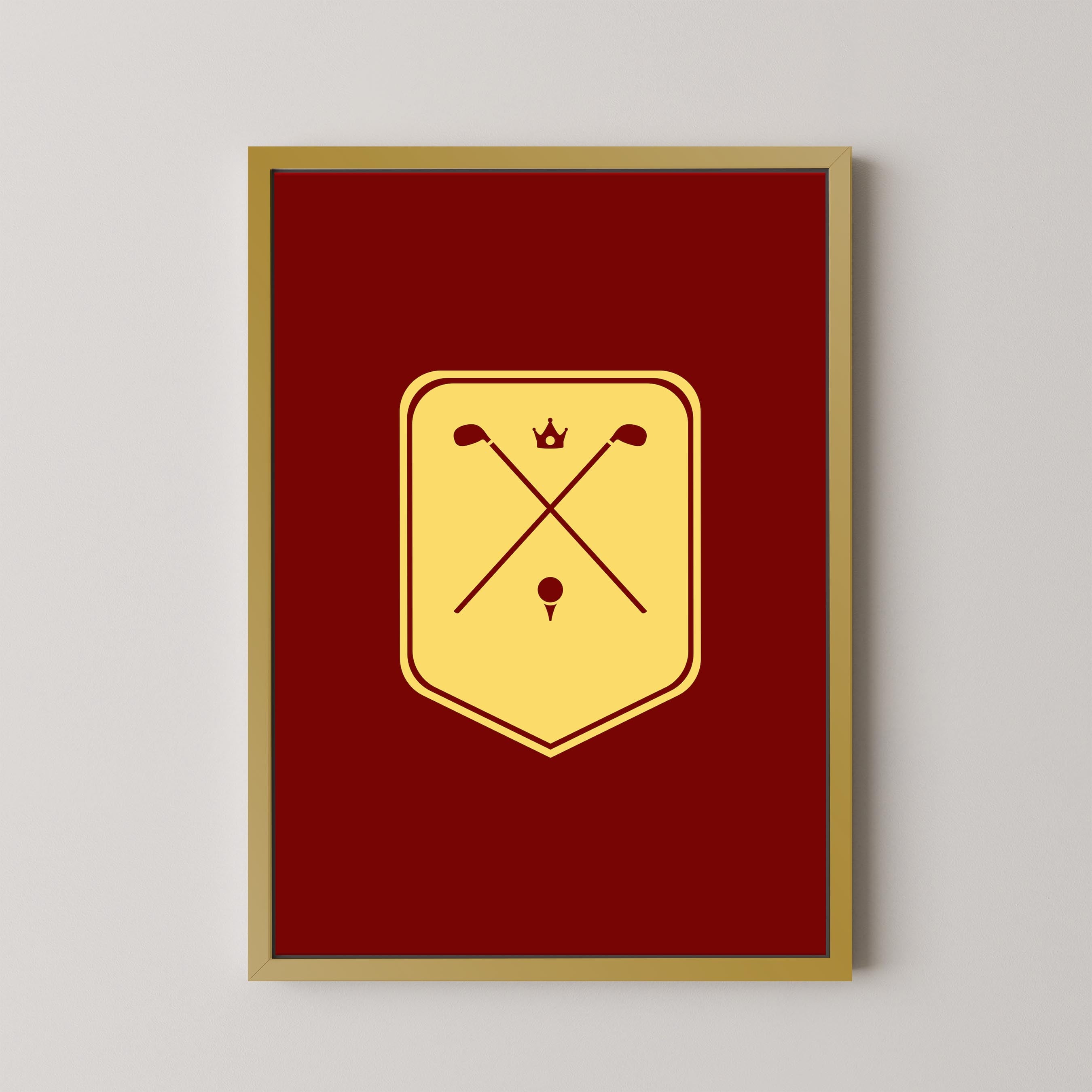 Crossed Clubs Red and Yellow