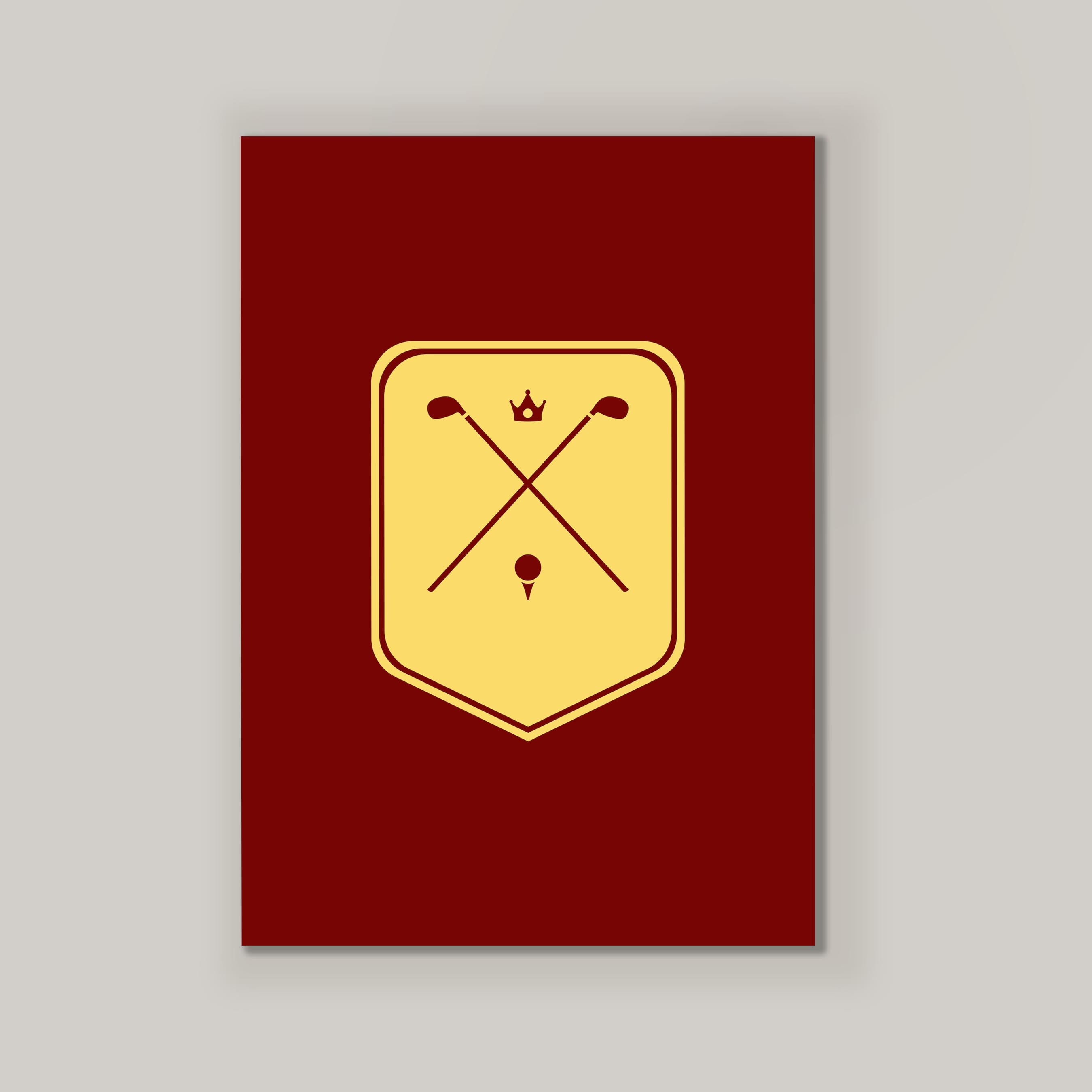 Crossed Clubs Red and Yellow