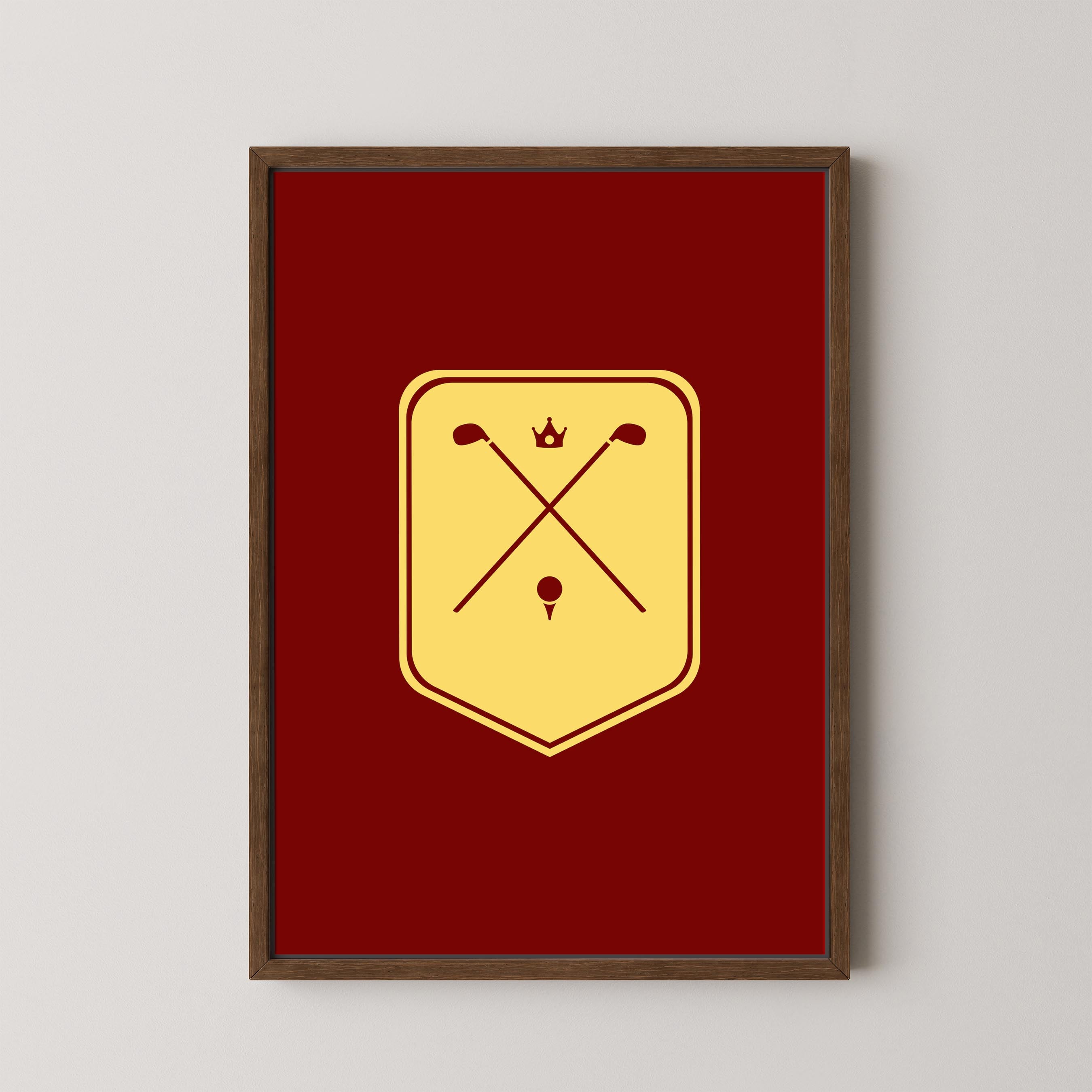 Crossed Clubs Red and Yellow