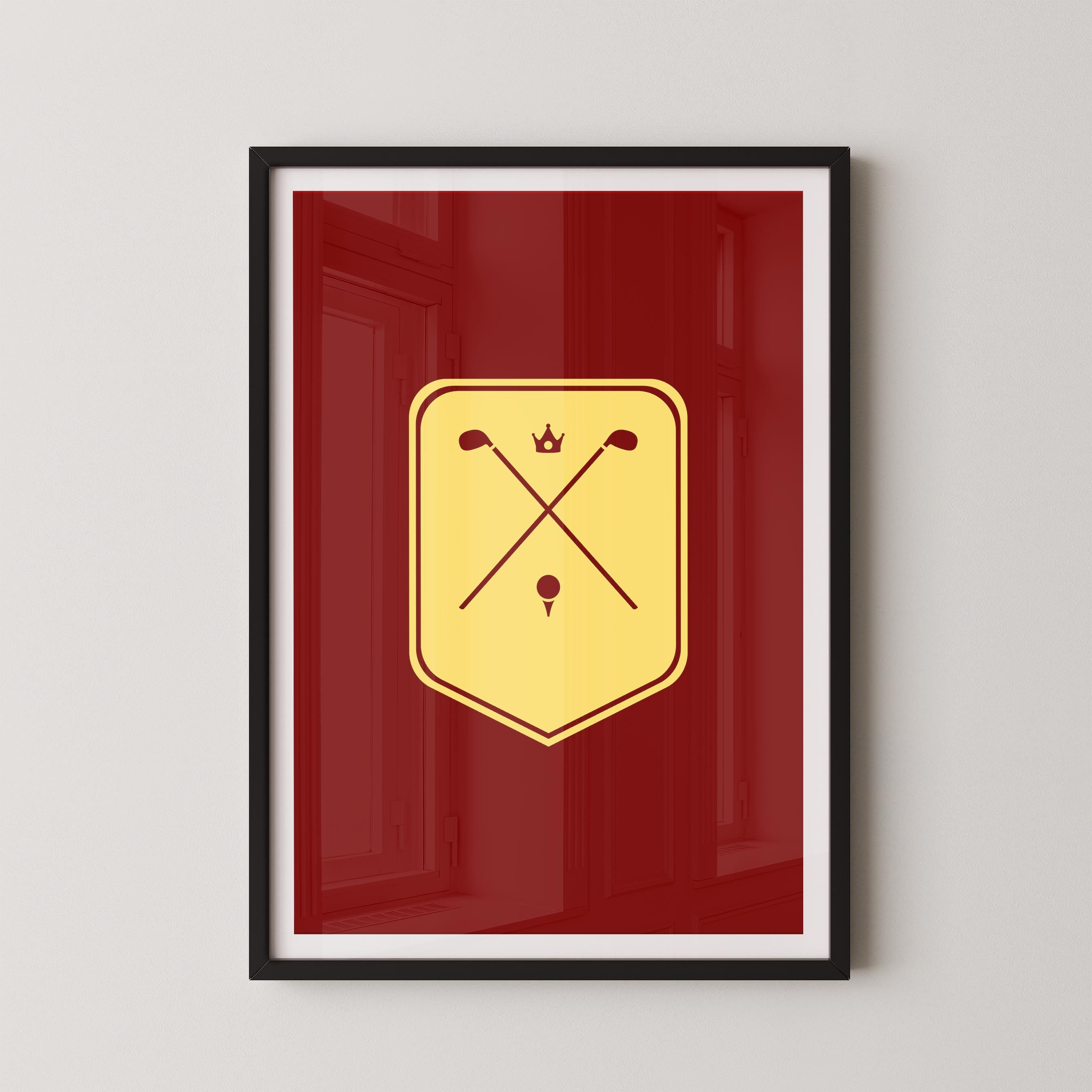 Crossed Clubs Red and Yellow