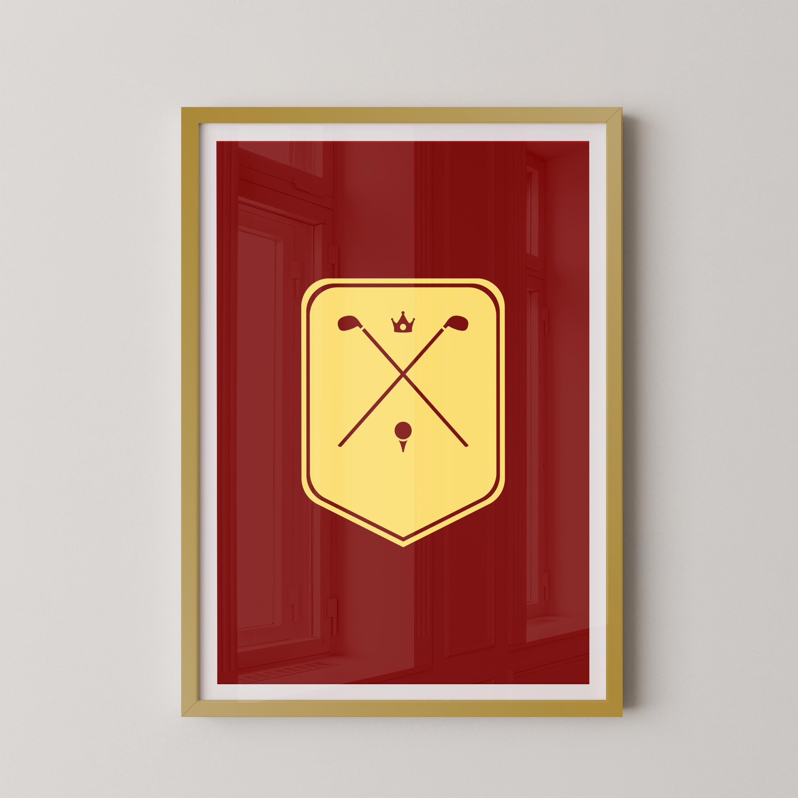 Crossed Clubs Red and Yellow