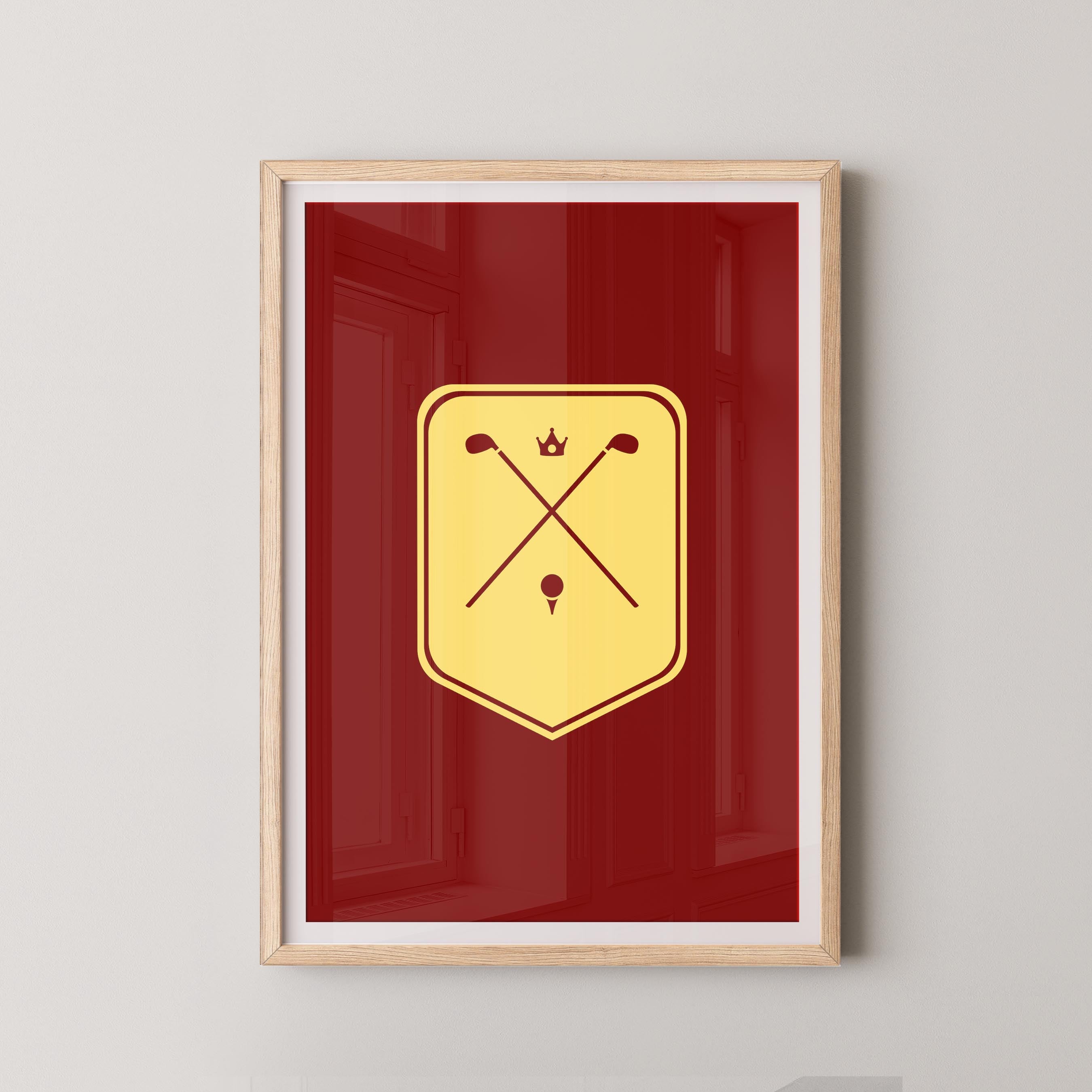 Crossed Clubs Red and Yellow