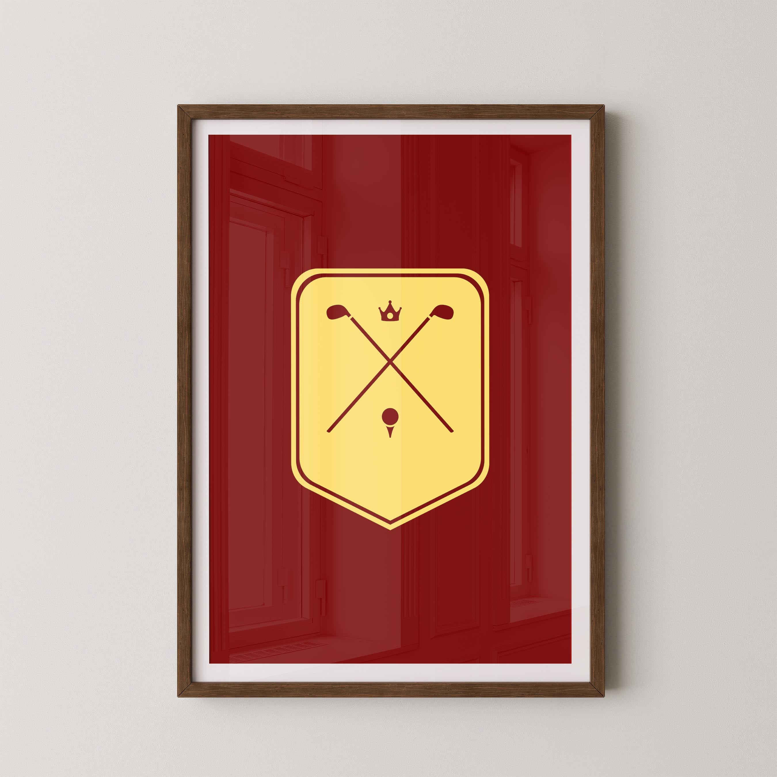Crossed Clubs Red and Yellow